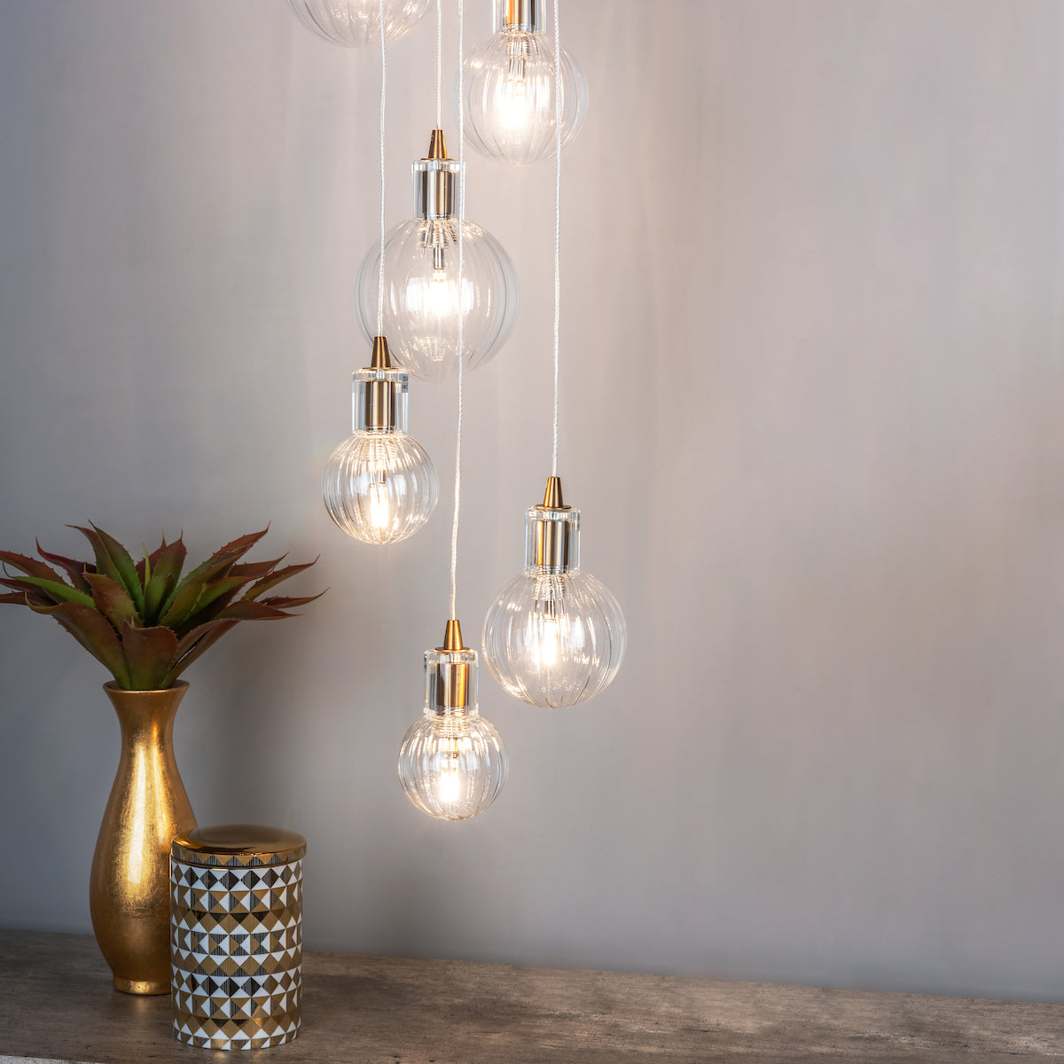DITA 10LT PENDANT WARM BRASS CW GL