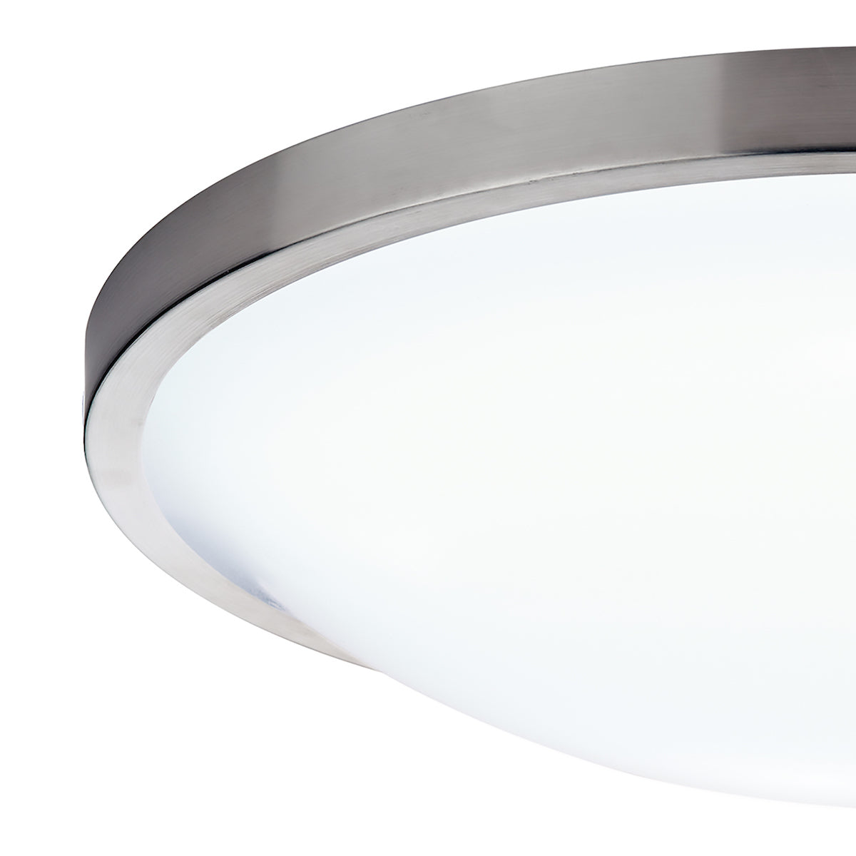 DOVER E27 ROUND ACRYLIC FLUSH 260MM SAT CHROME