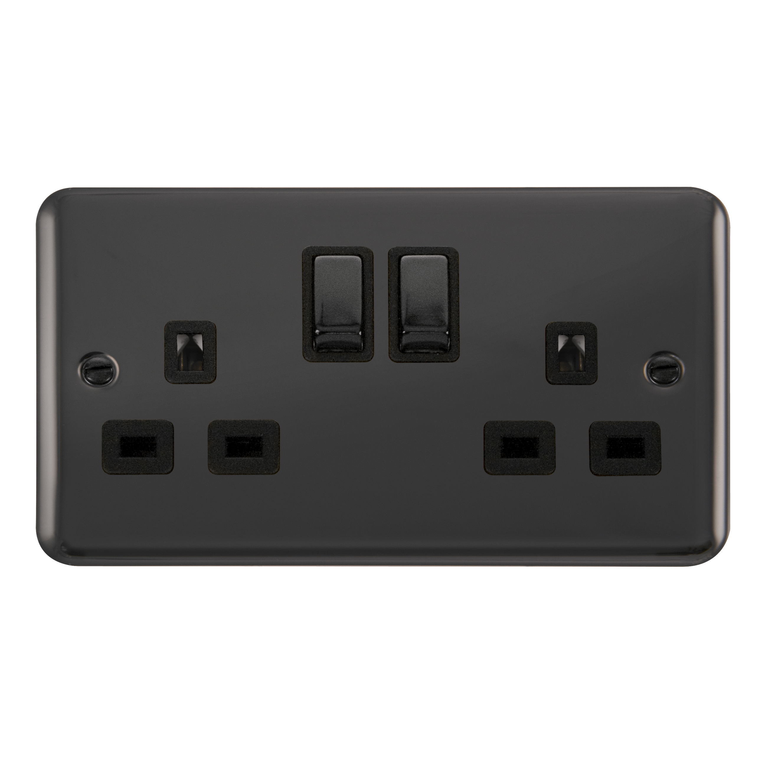 DECO+ 2G 250V 13A DP SW SS SKT BNBK