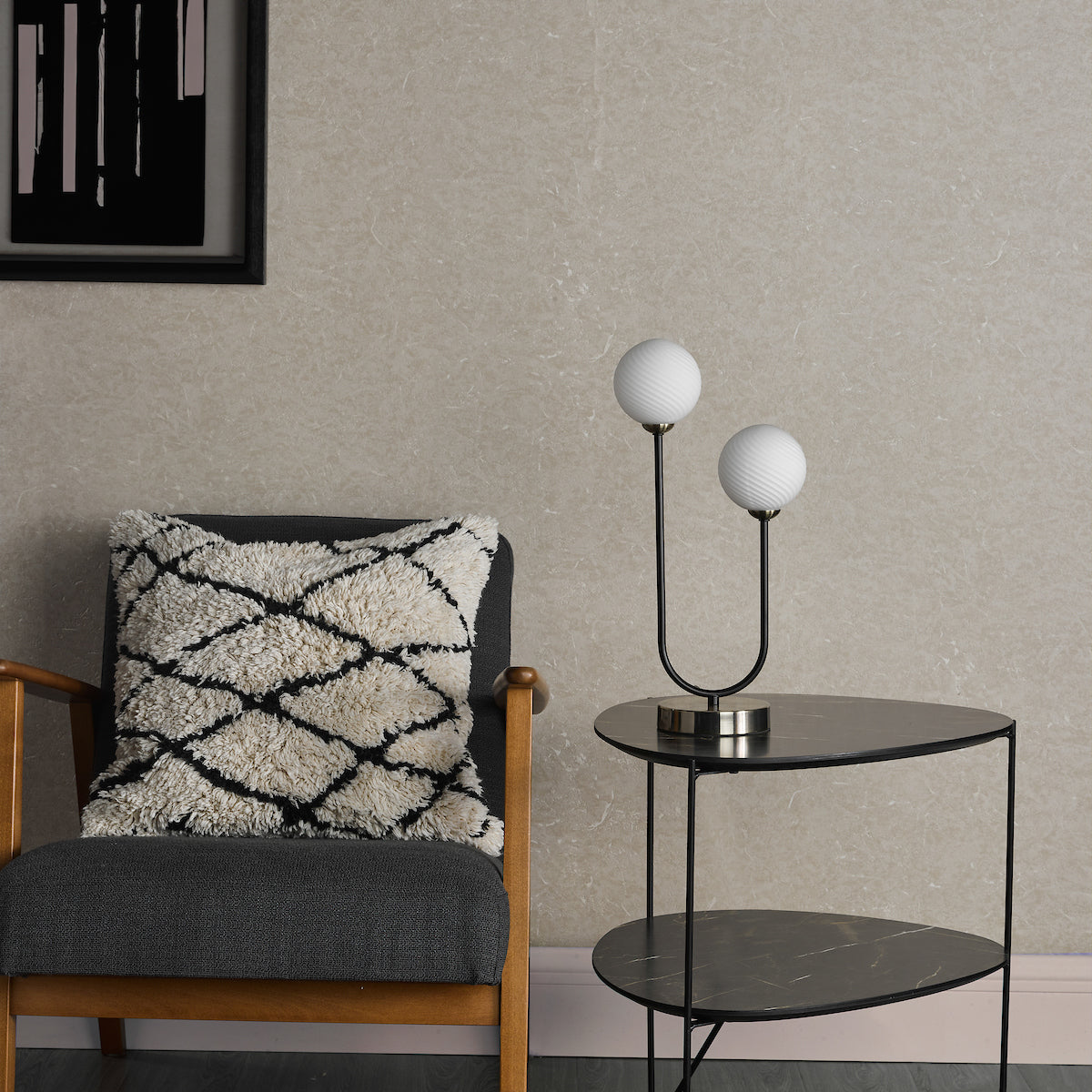 DUO 2LT TABLE LAMP ANT BRA