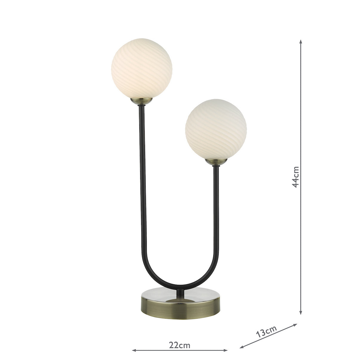 DUO 2LT TABLE LAMP ANT BRA