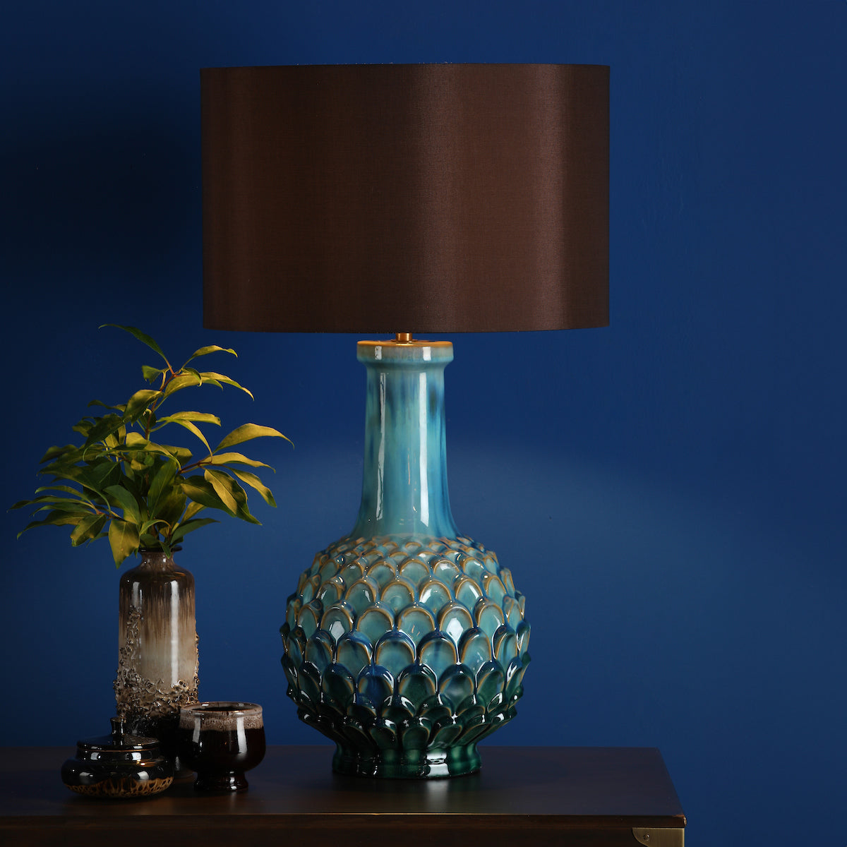 EDLYN TL BLUE GREEN CERAMIC BASE ONLY