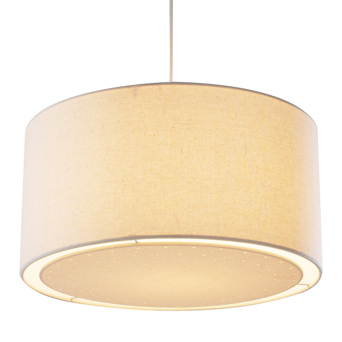EDWARD CREAM NON ELEC PENDANT - LASER CUT BAFFLE