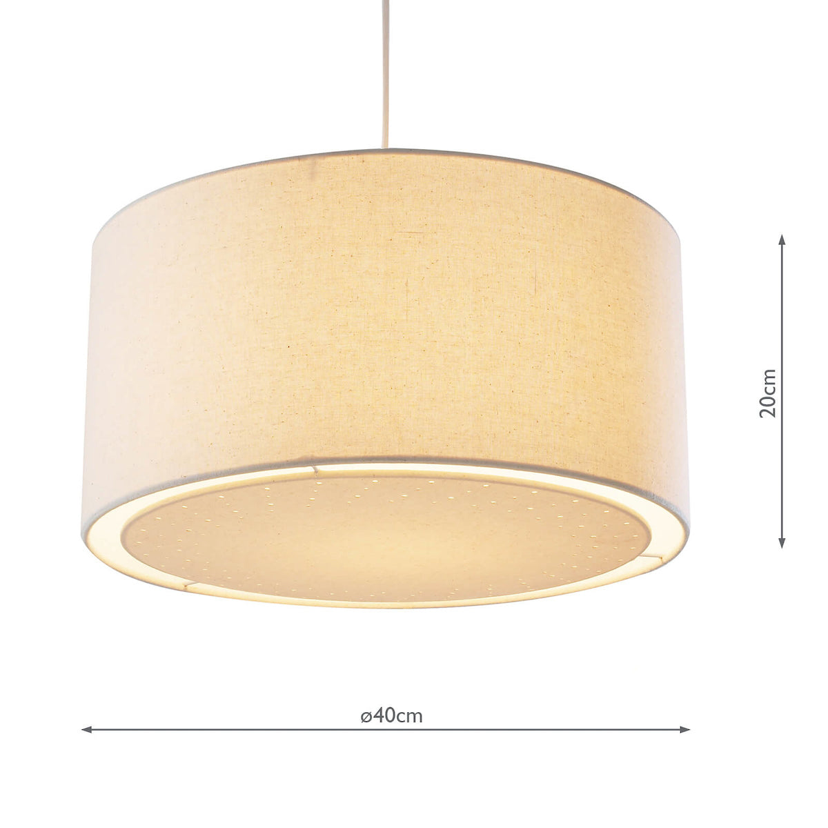 EDWARD CREAM NON ELEC PENDANT - LASER CUT BAFFLE