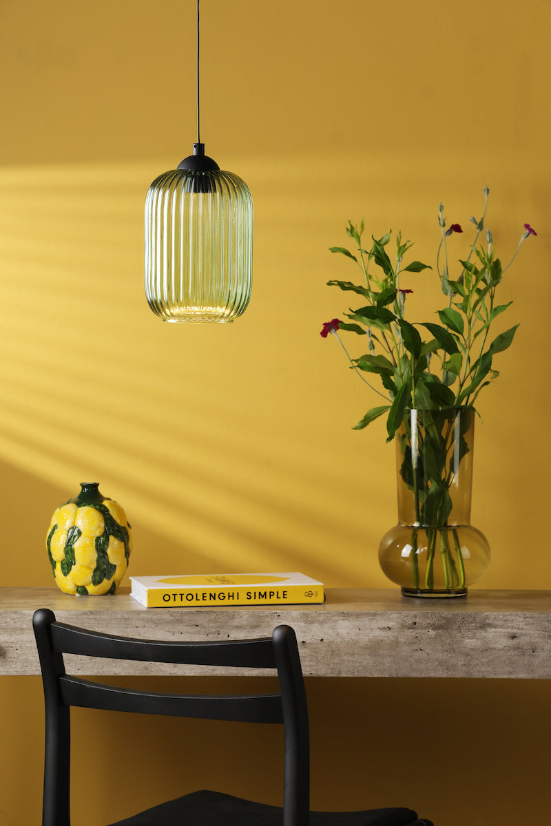 SAWYER GREEN RIBBED GLASS EASY FIT