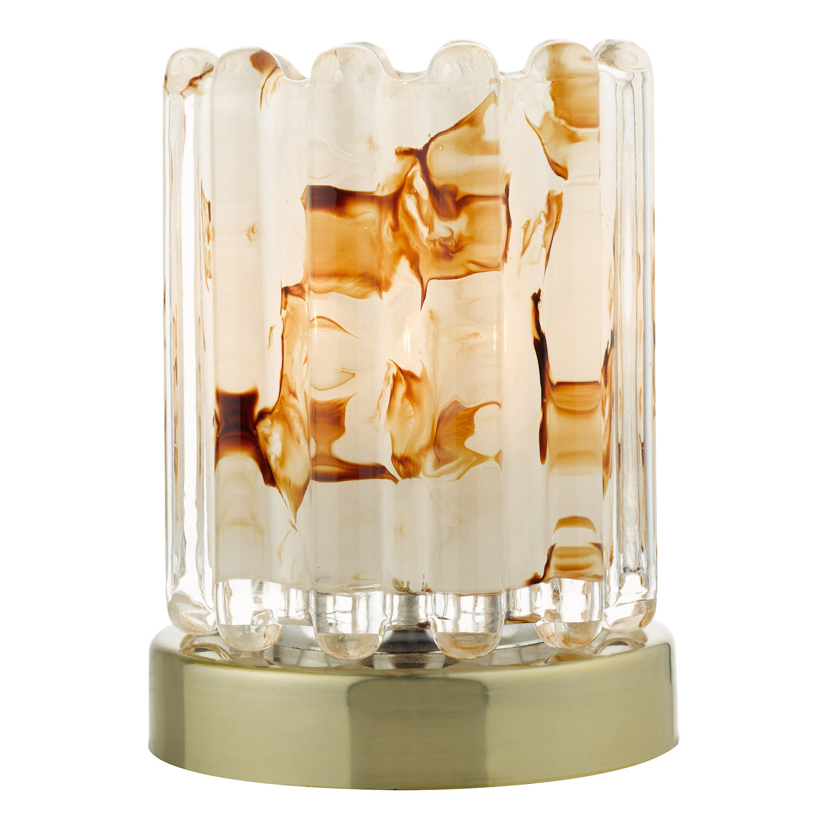ELF TL TOUCH ANT BRASS WITH RIBBED GLASS