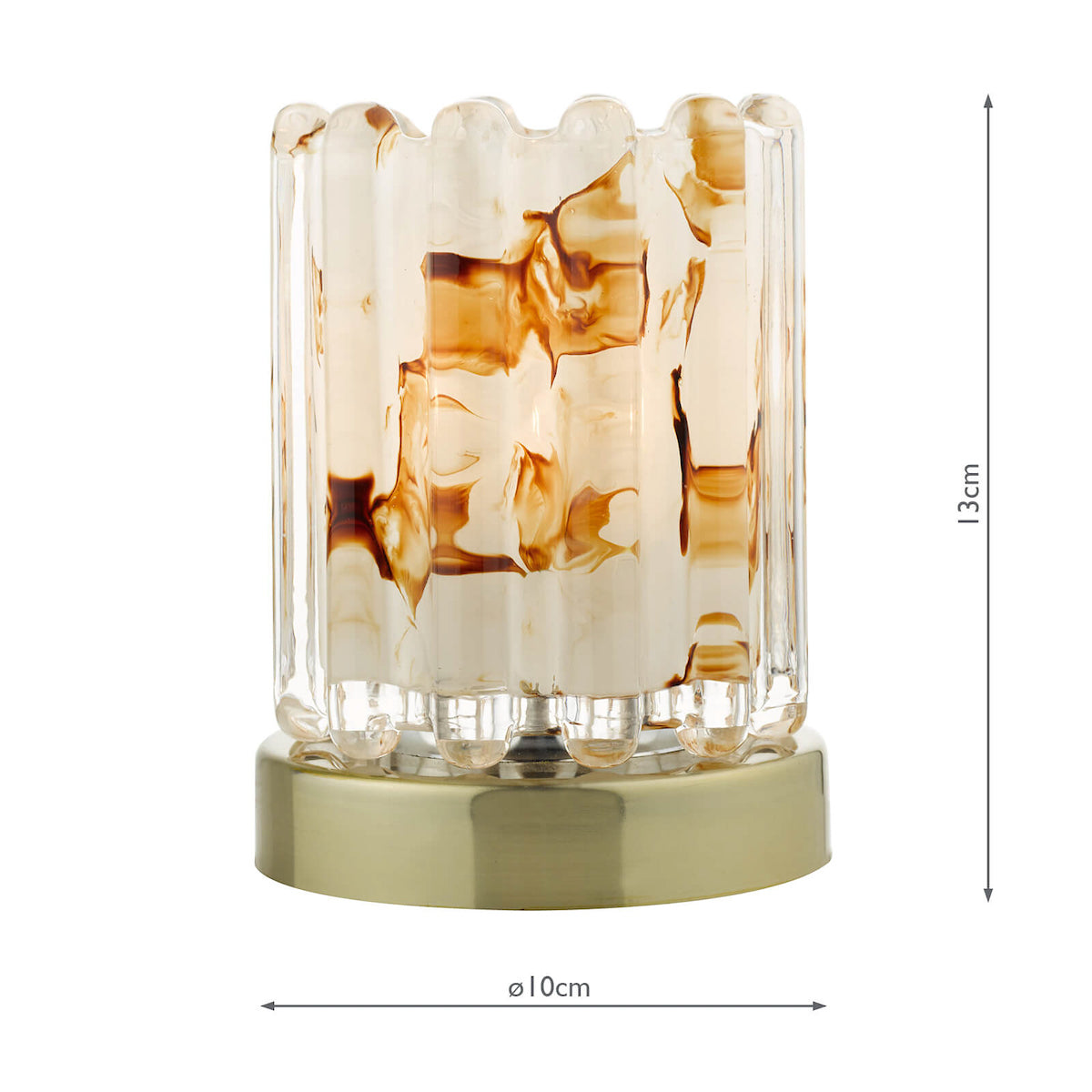 ELF TL TOUCH ANT BRASS WITH RIBBED GLASS