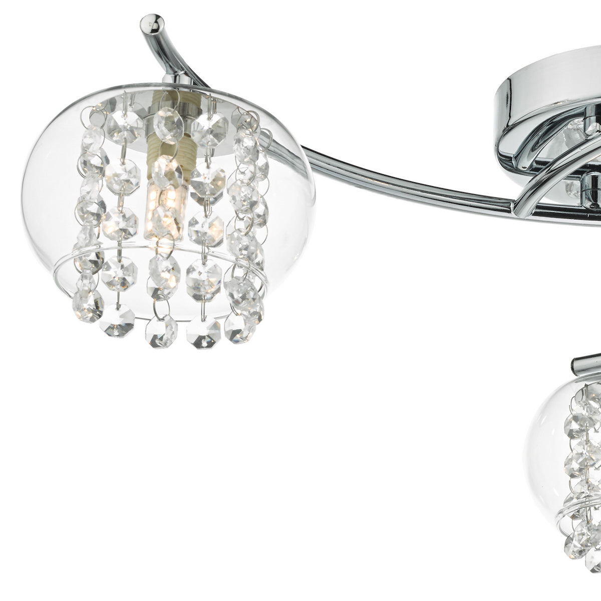 ELMA 3LT SEMI FLUSH POL CHR/ CLR