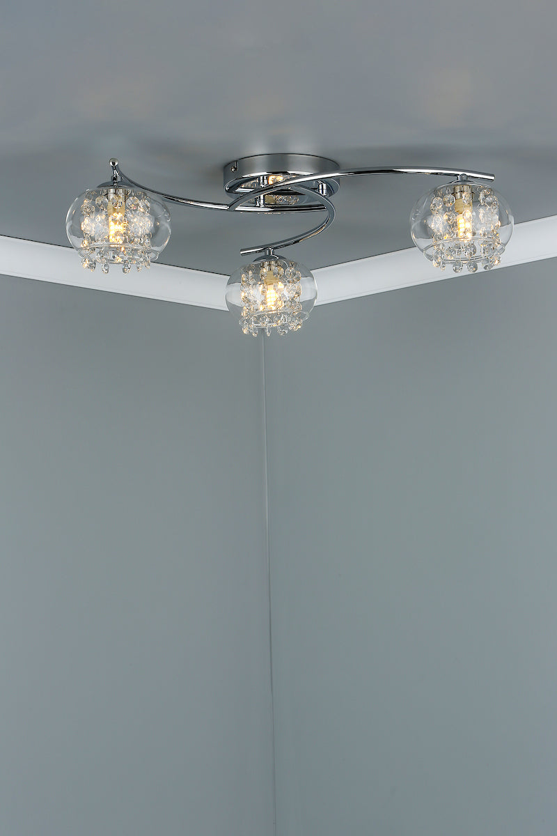 ELMA 3LT SEMI FLUSH POL CHR/ CLR