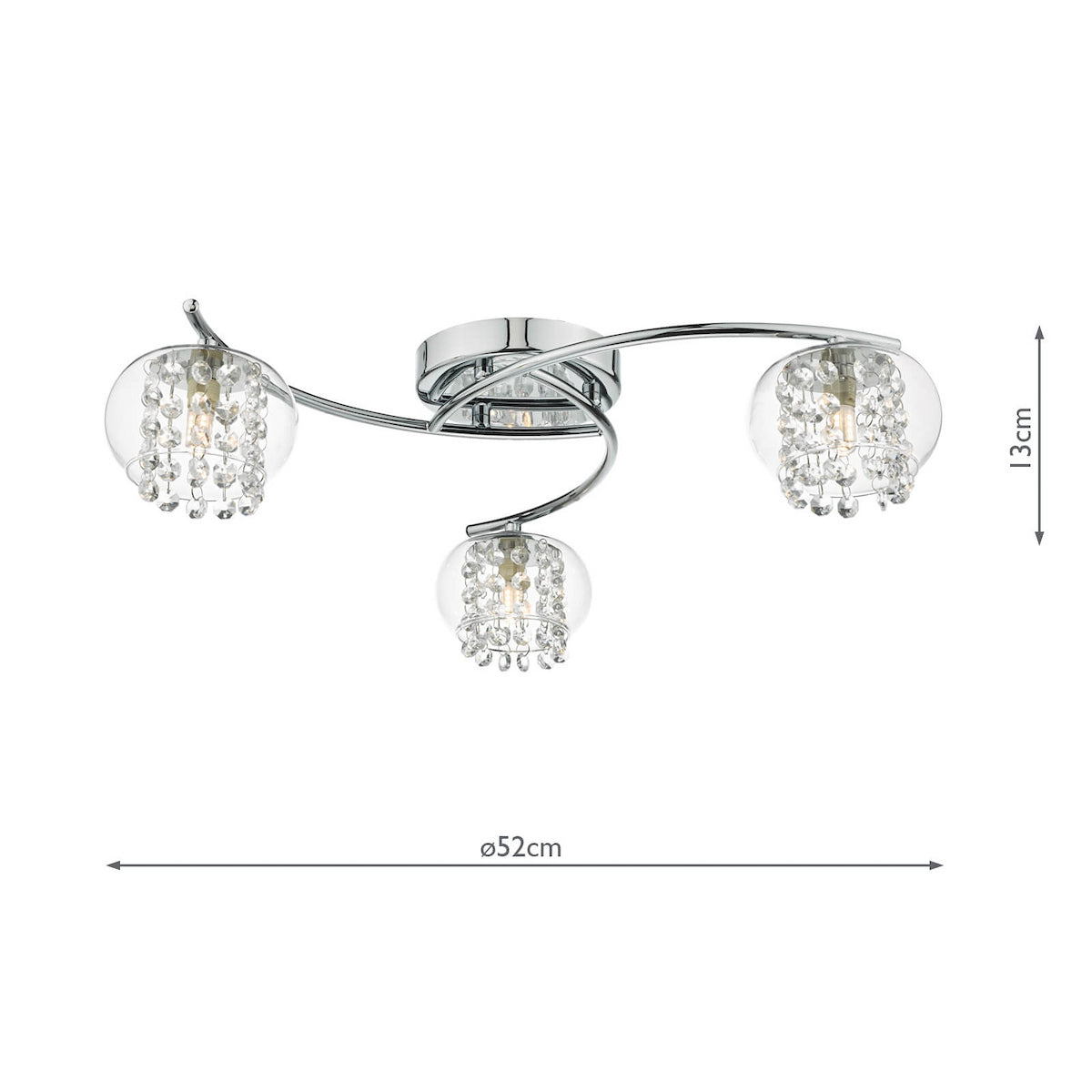 ELMA 3LT SEMI FLUSH POL CHR/ CLR