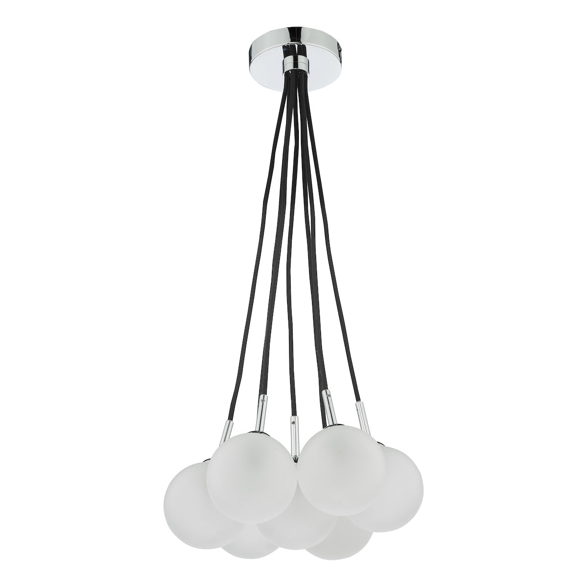 ELPIS 7LT CLUSTER PENDANT POL CHR CW OPAL GLASS