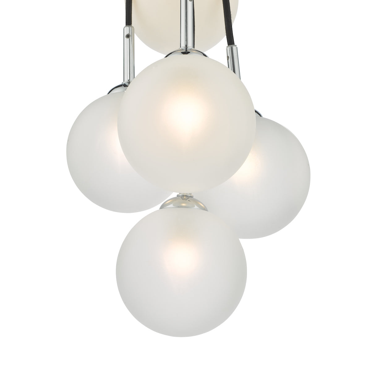 ELPIS 7LT CLUSTER PENDANT POL CHR CW OPAL GLASS