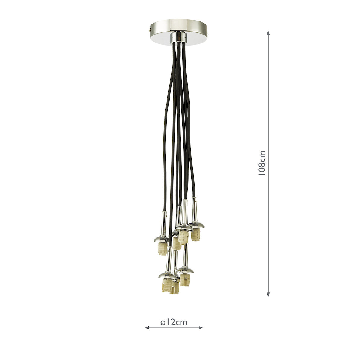 ELPIS 7LT CLUSTER PENDANT POL CHR FITTING ONLY