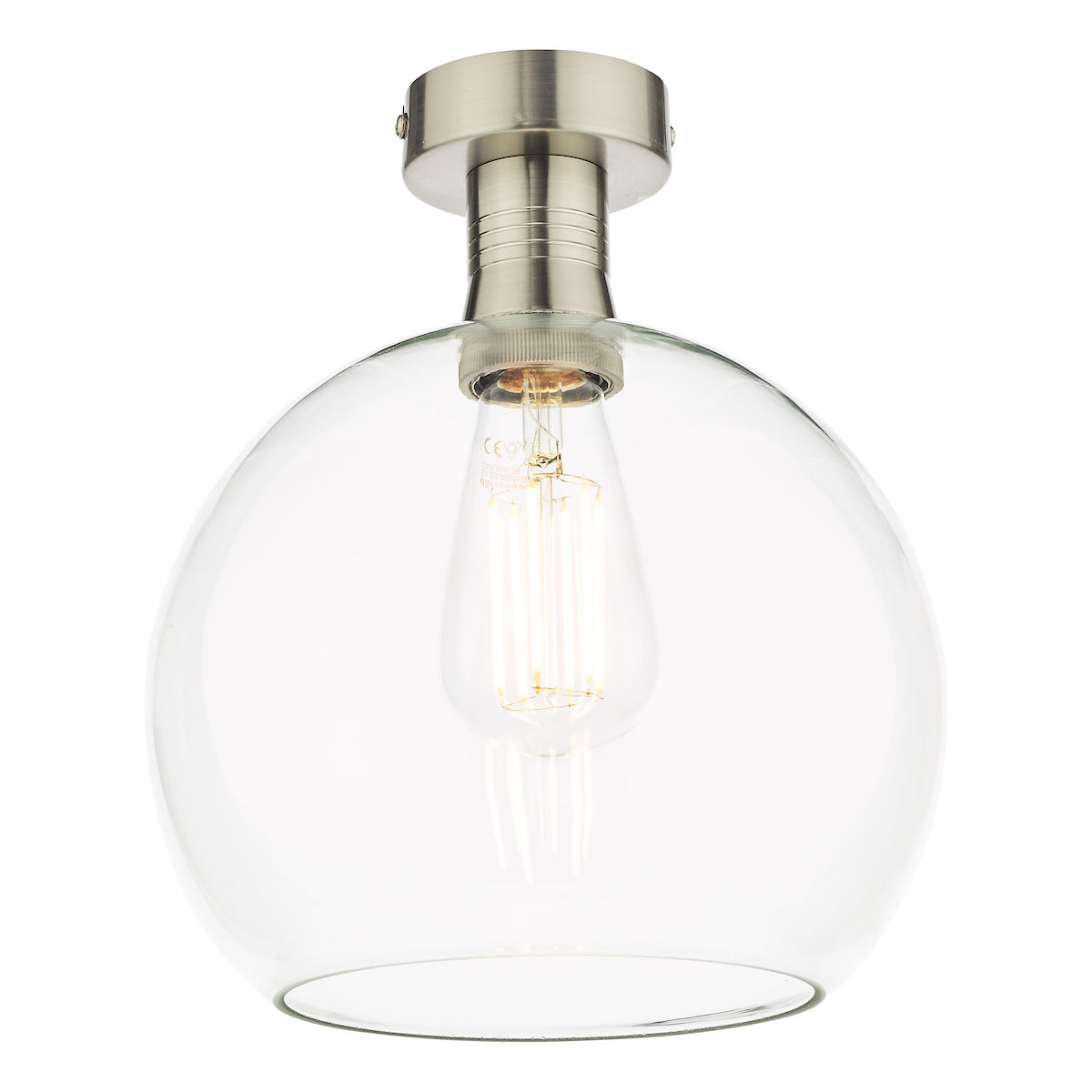 EMERSON 1LT SEMI FLUSH ANTIQUE CHROME CW ROUND CLE