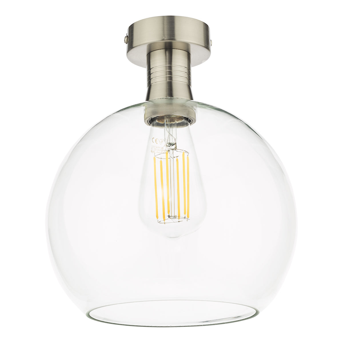 EMERSON 1LT SEMI FLUSH ANTIQUE CHROME CW ROUND CLE