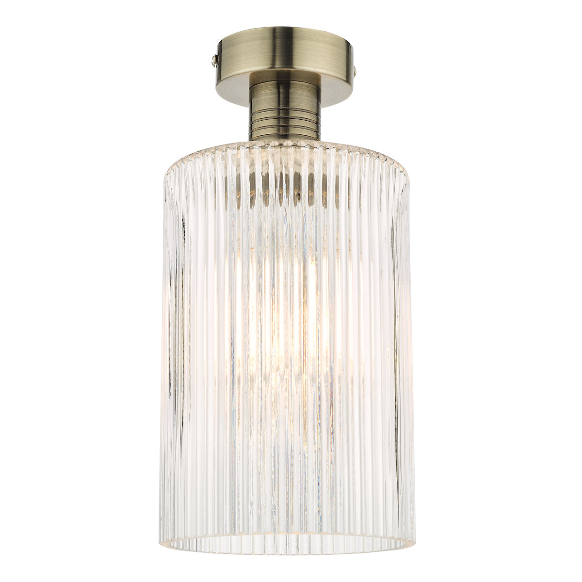 EMERSON 1LT SEMI FLUSH ANTIQUE BRASS CW CYLINDER G