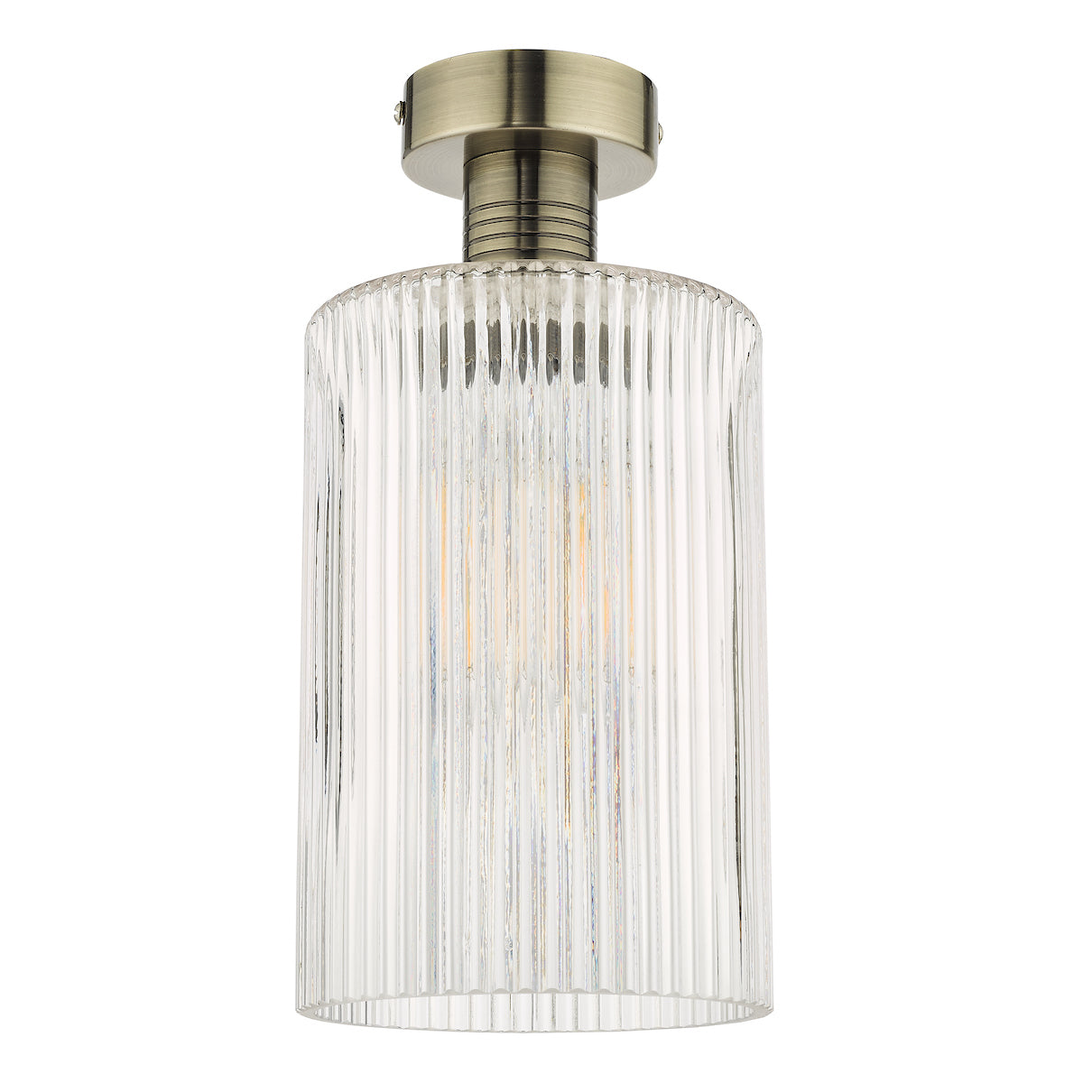 EMERSON 1LT SEMI FLUSH ANTIQUE BRASS CW CYLINDER G