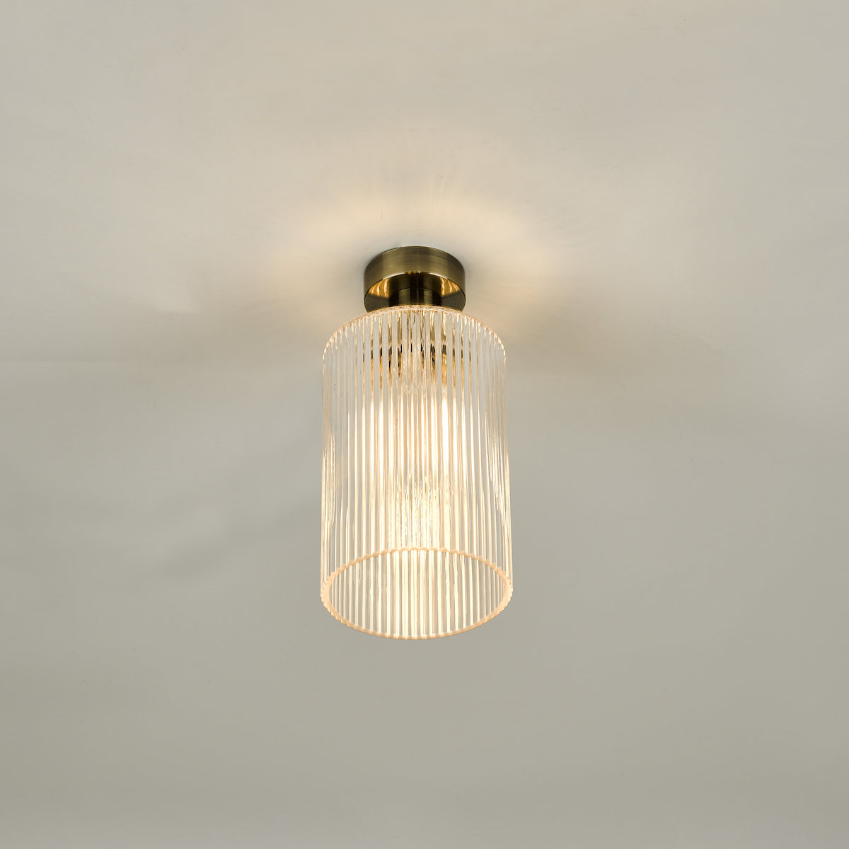 EMERSON 1LT SEMI FLUSH ANTIQUE BRASS CW CYLINDER G