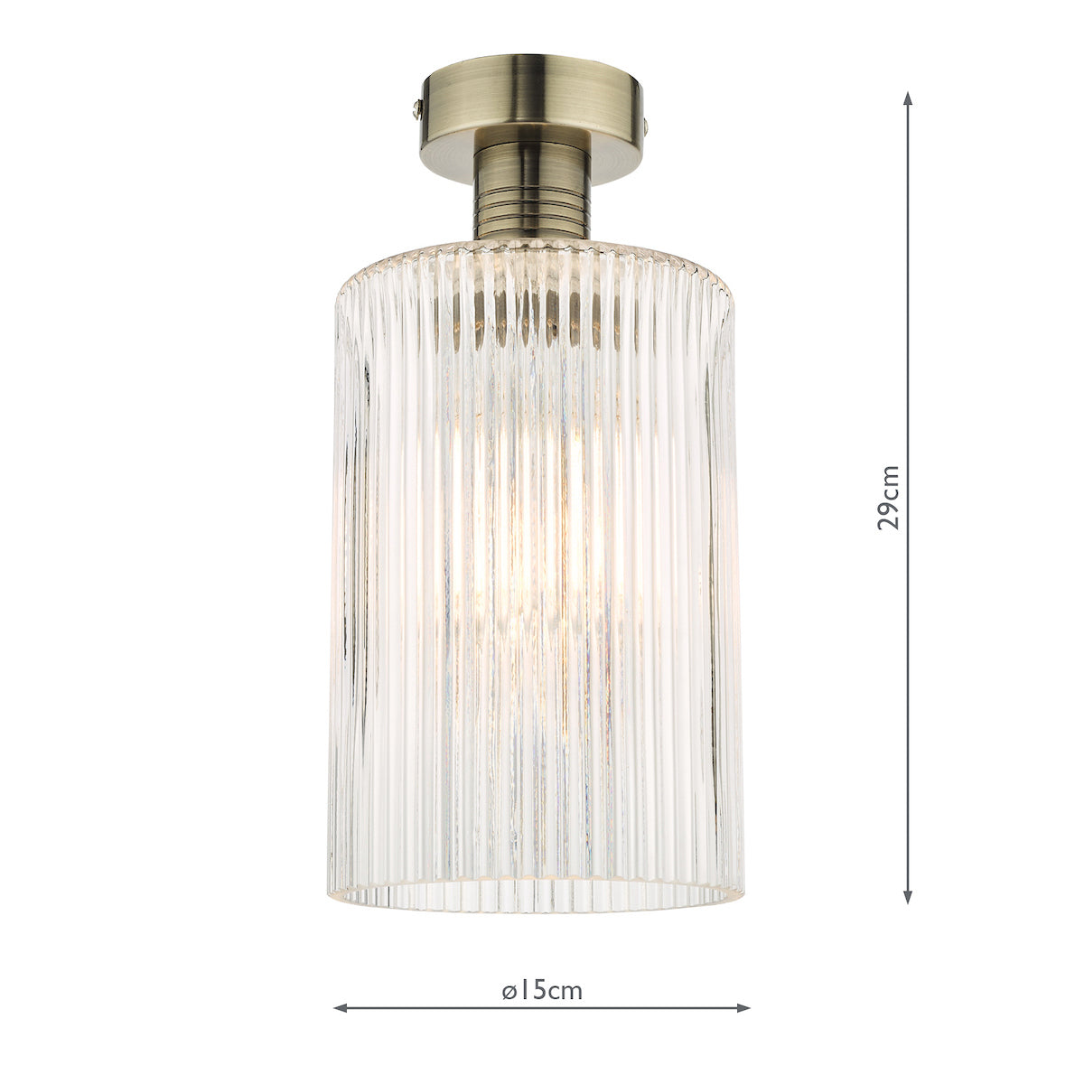EMERSON 1LT SEMI FLUSH ANTIQUE BRASS CW CYLINDER G