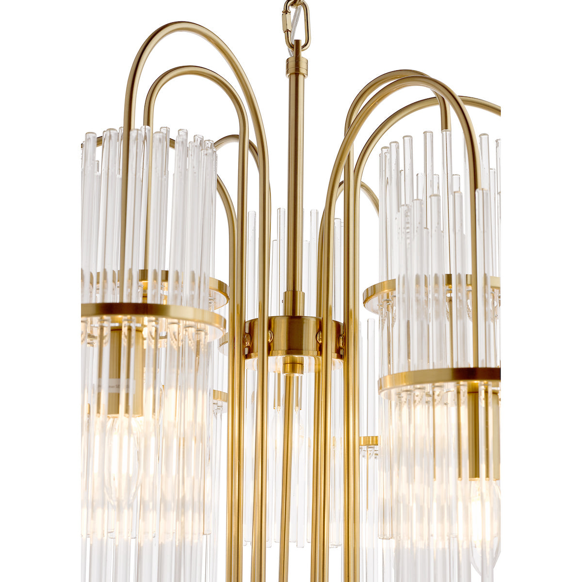ENIOLA 9LT PENDANT NATURAL BRASS & CLEAR GLASS