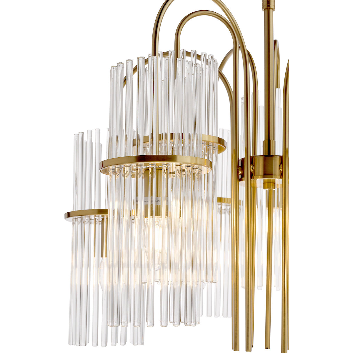ENIOLA 9LT PENDANT NATURAL BRASS & CLEAR GLASS