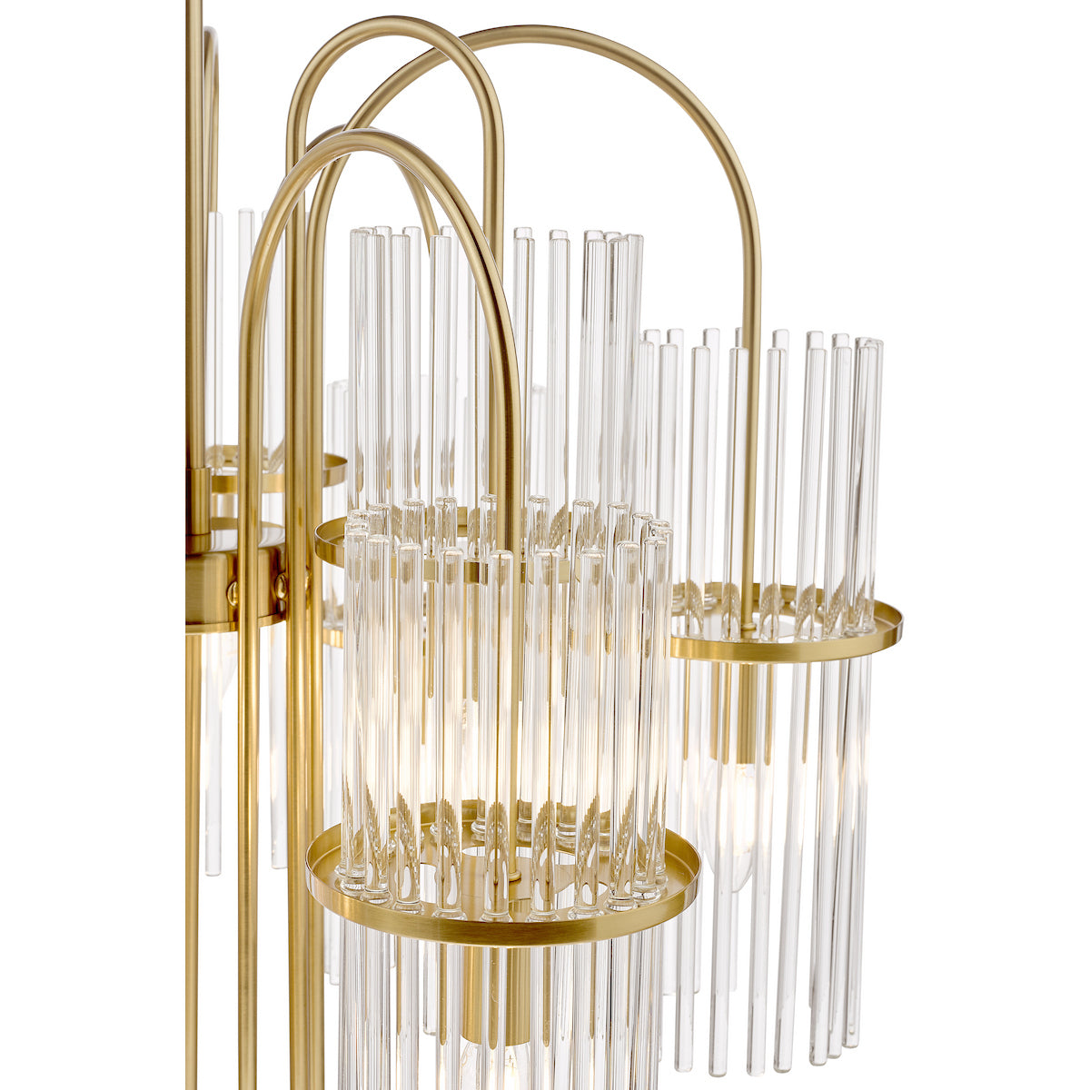 ENIOLA 9LT PENDANT NATURAL BRASS & CLEAR GLASS