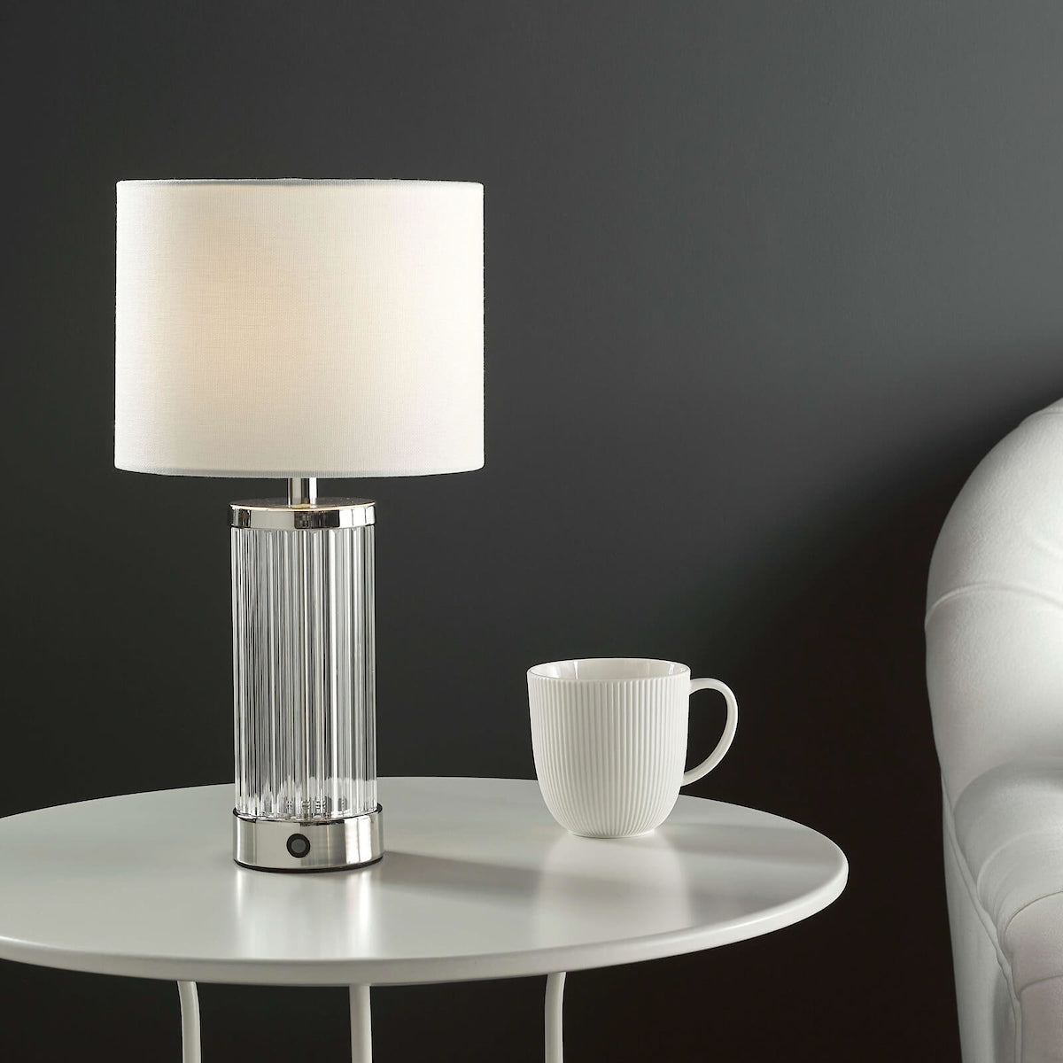 ENRICO BATTERY LED TABLE LAMP CW SHD POL NICKEL