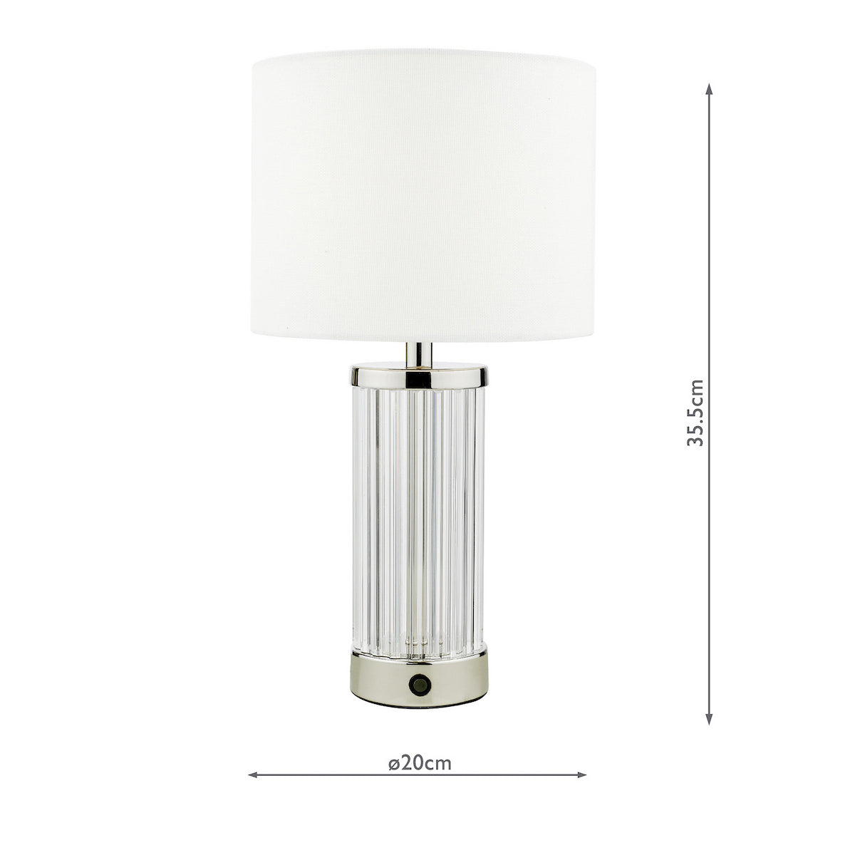 ENRICO BATTERY LED TABLE LAMP CW SHD POL NICKEL