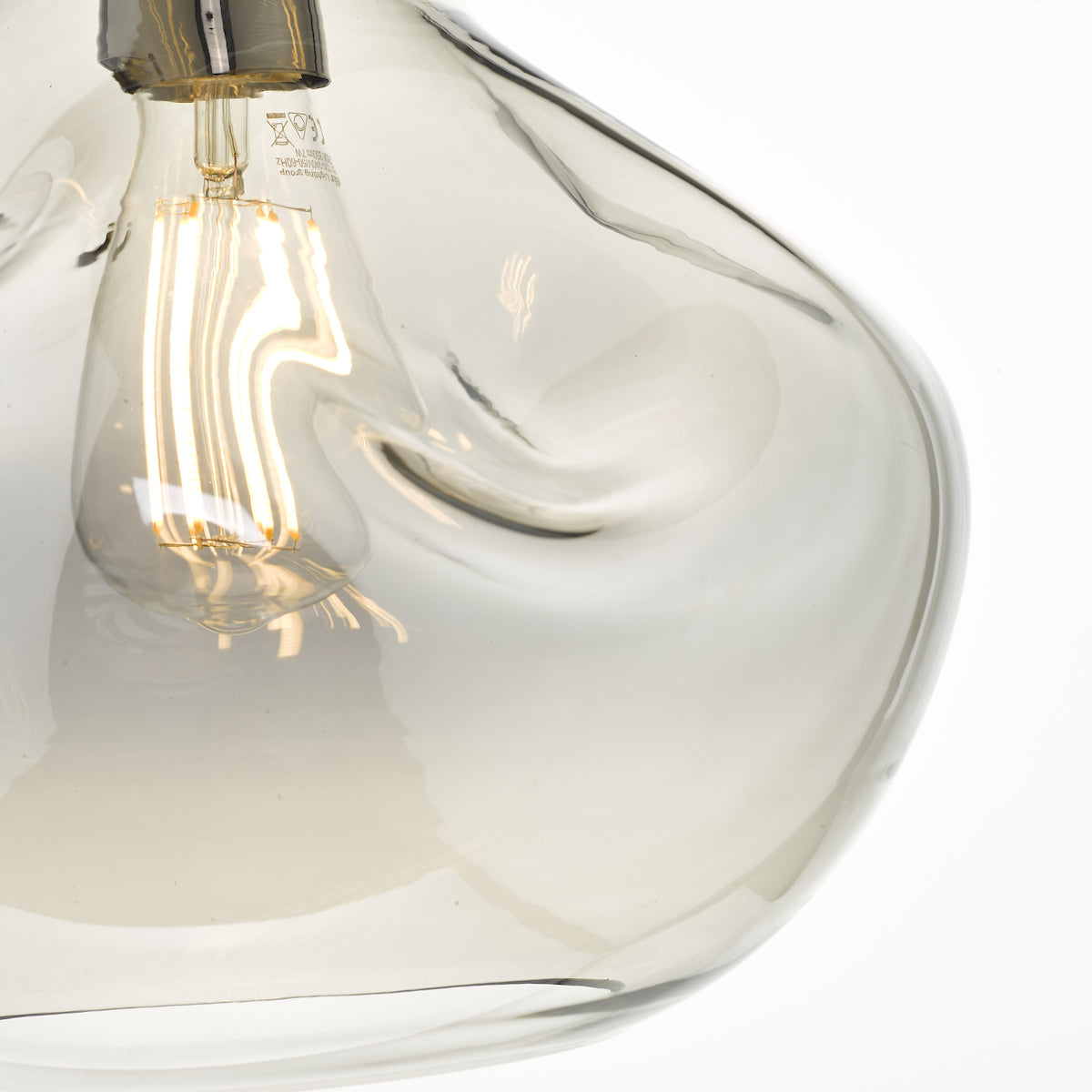 ESAROSA 1LT PENDANT BLACK CHROME & SMOKED GLASS