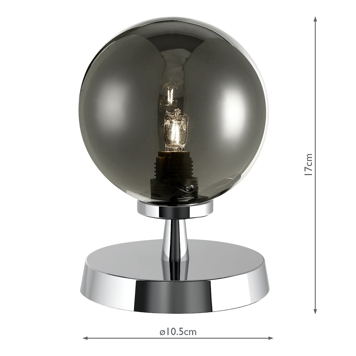 ESBEN TL TOUCH POL CHR CW SMOKED GLASS