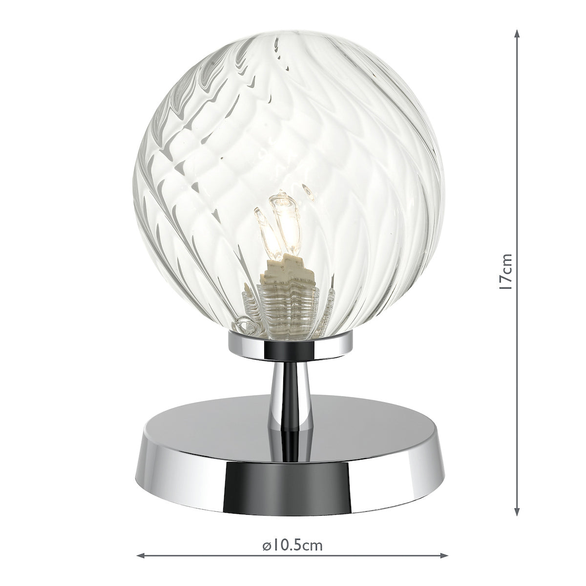 ESBEN TL TOUCH POL CHR CW TWISTED GLASS