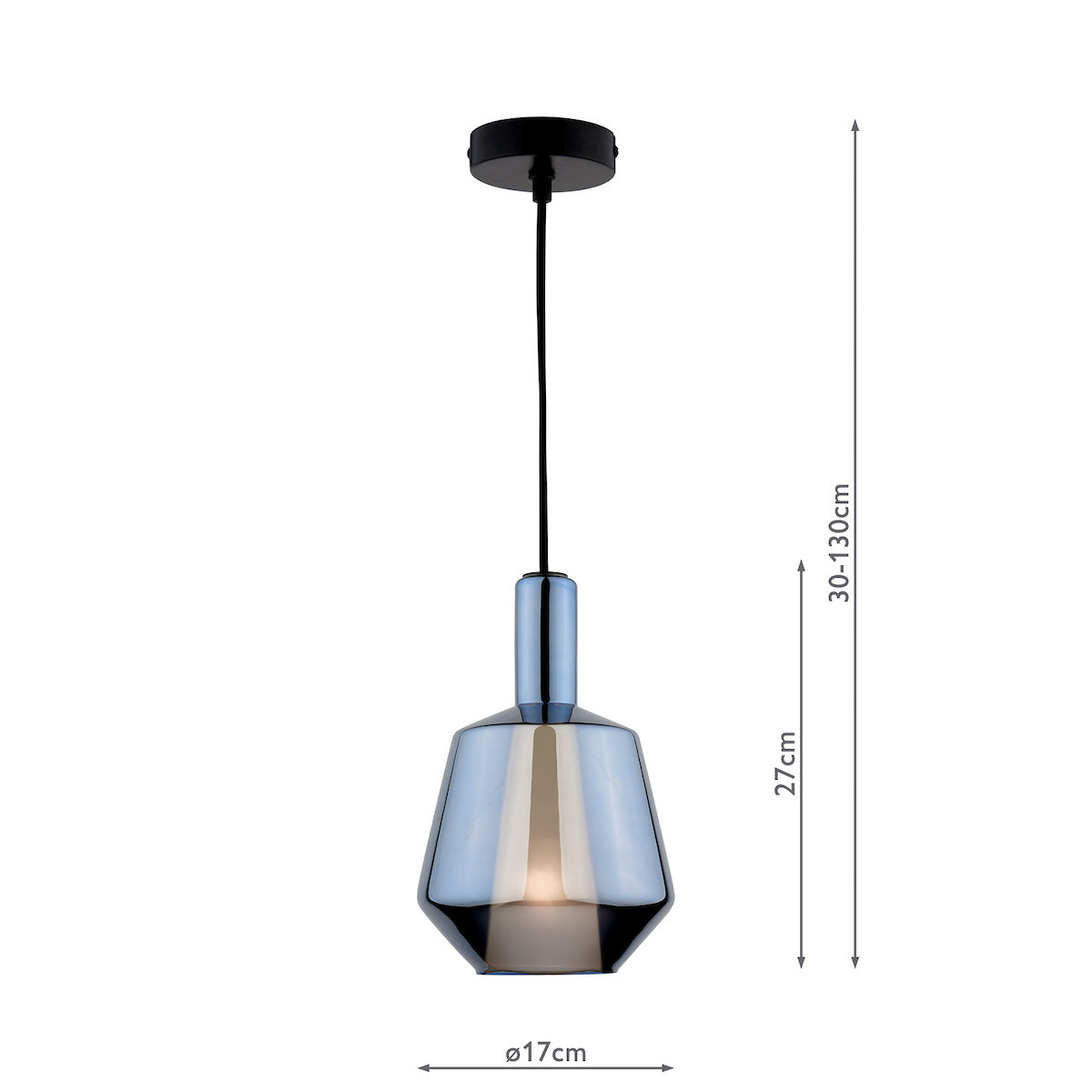 ESMERALDA 1LT PENDANT BLUE & OPAL SMALL