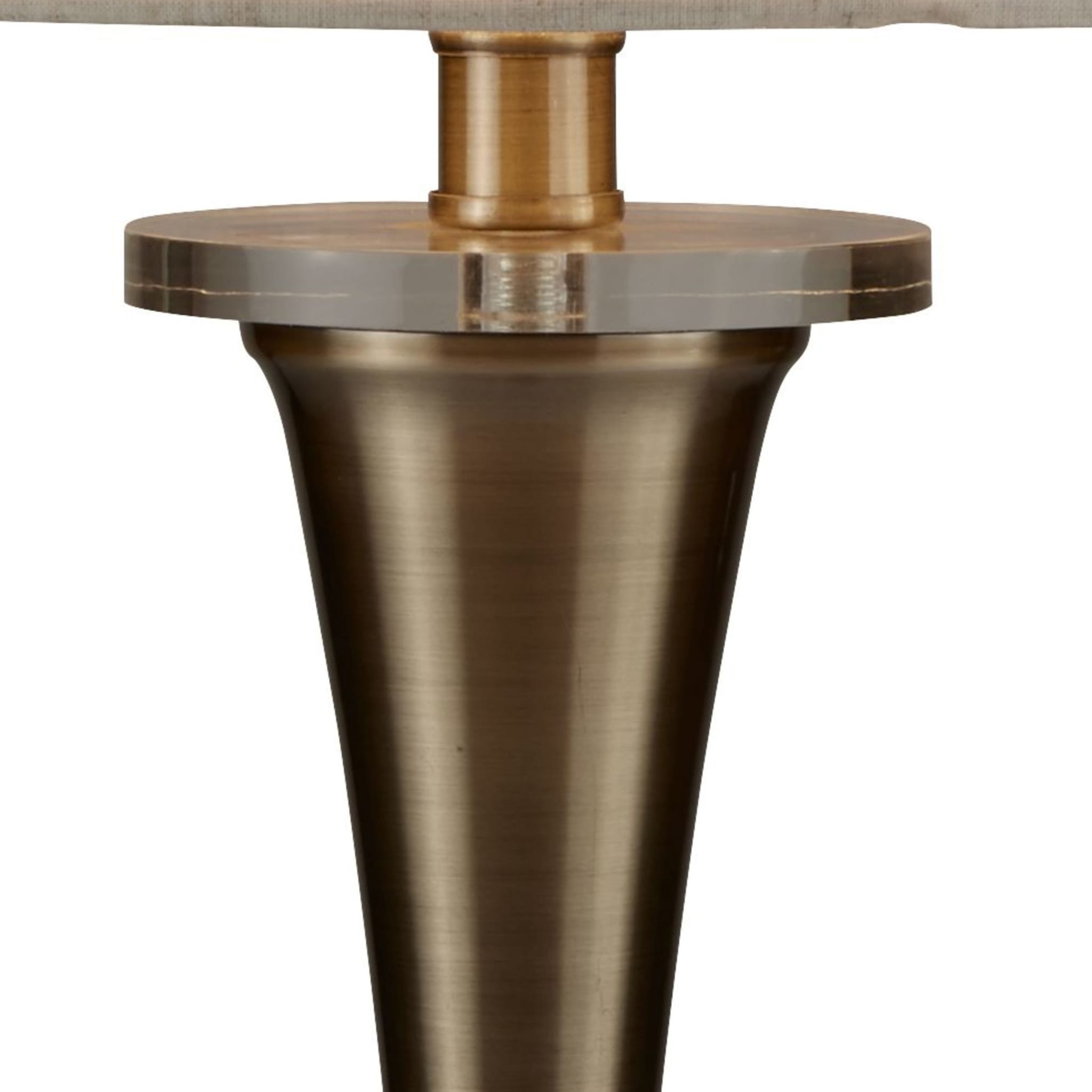 Oscar Table Lamp - Antique Brass Metal & Oatmeal Linen Shade