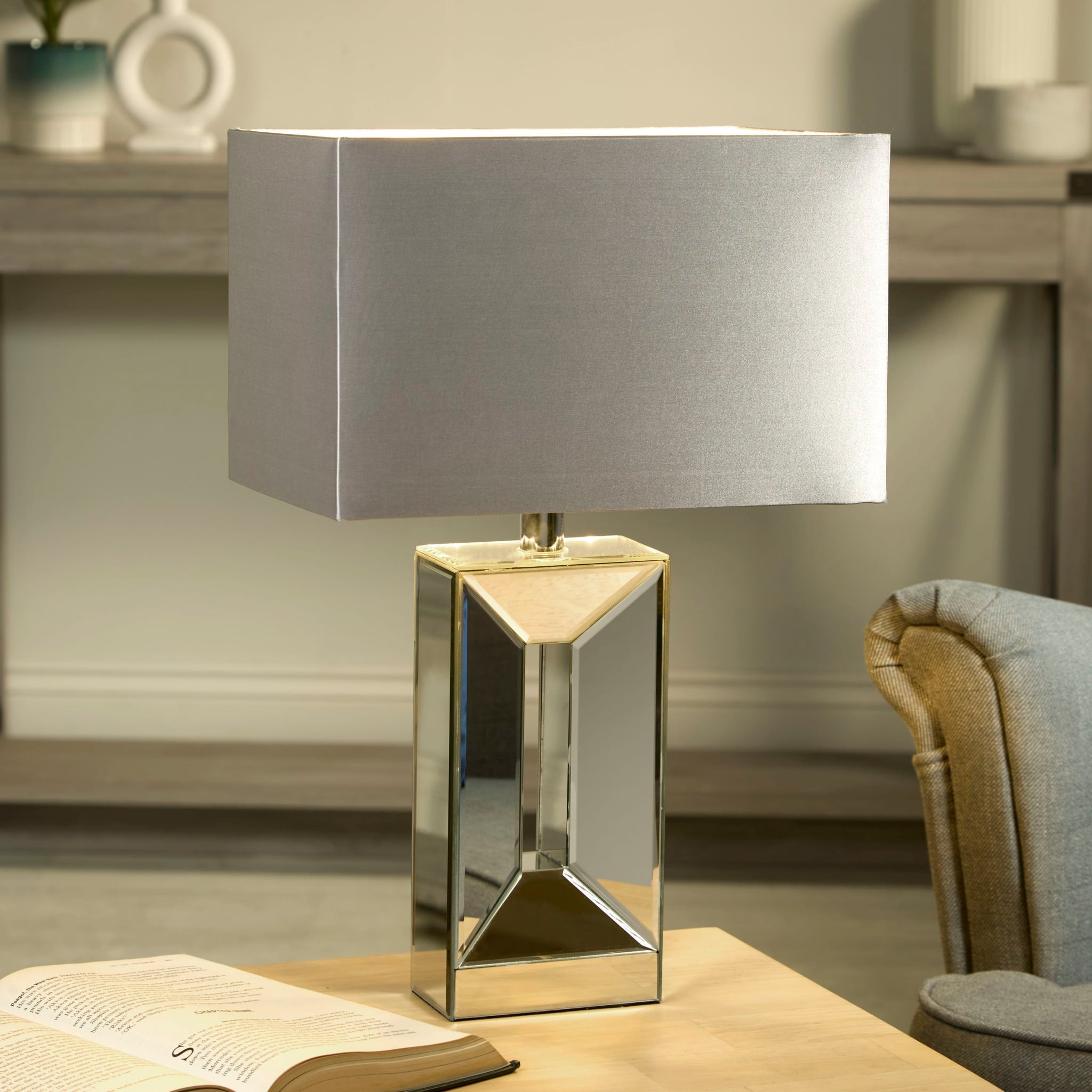 Megan 1Lt Table Lamp, Mirror