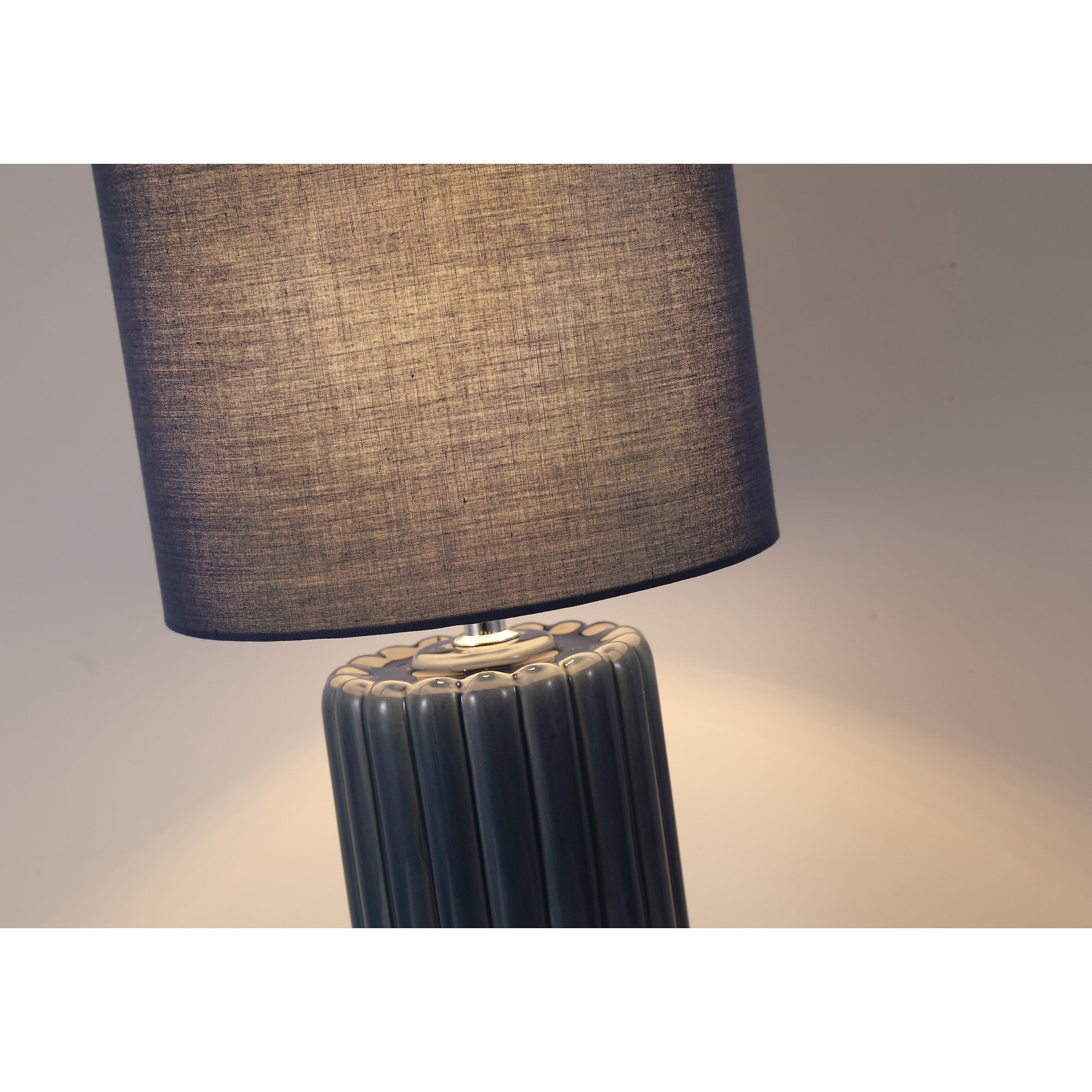 Groove 1Lt Table Lamp, Navy Blue with matching Shade