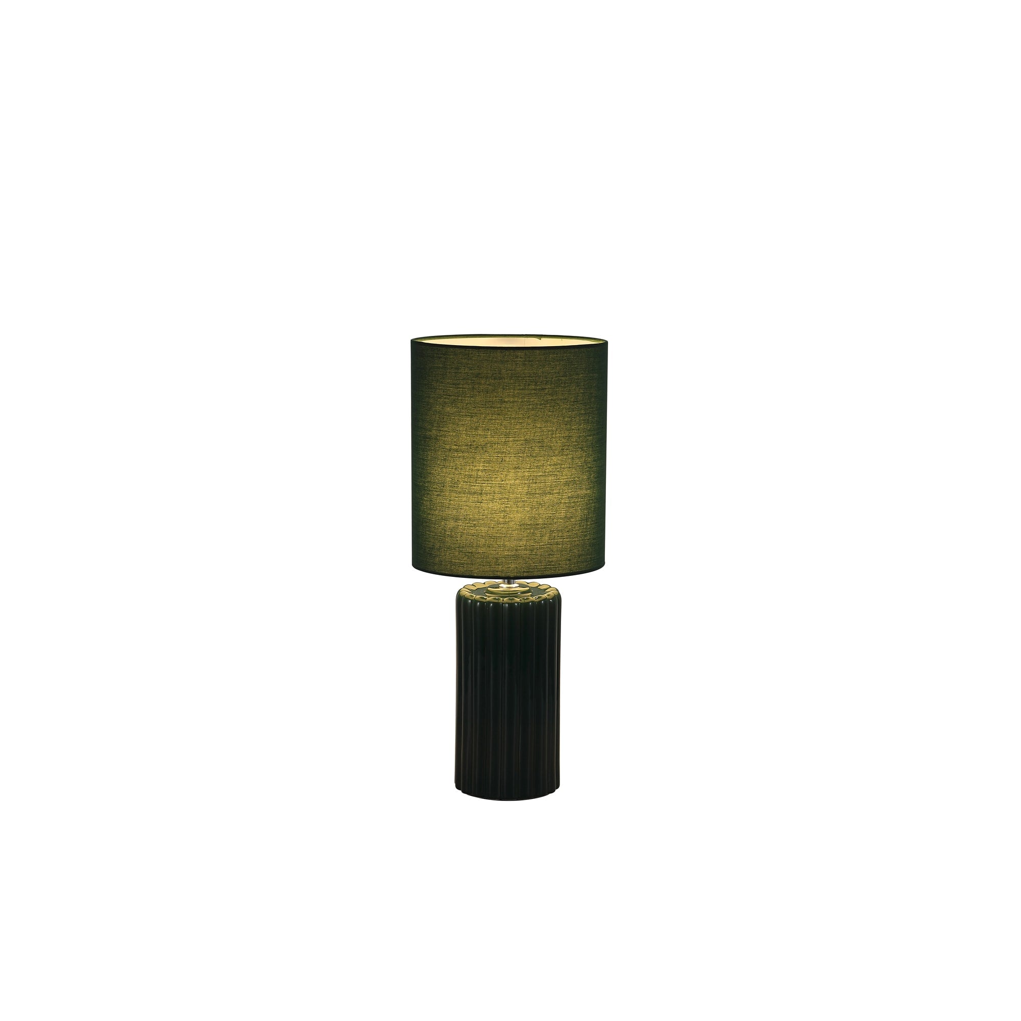 Groove 1Lt Table Lamp, Olive Green with matching Shade