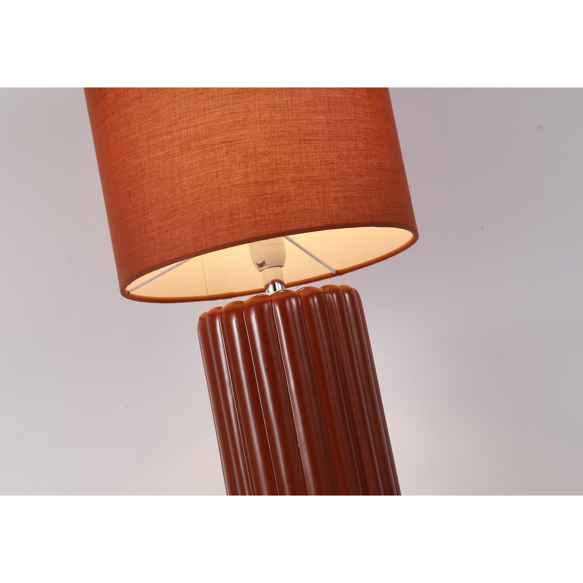 Groove 1Lt Table Lamp, Burnt Orange with matching shade