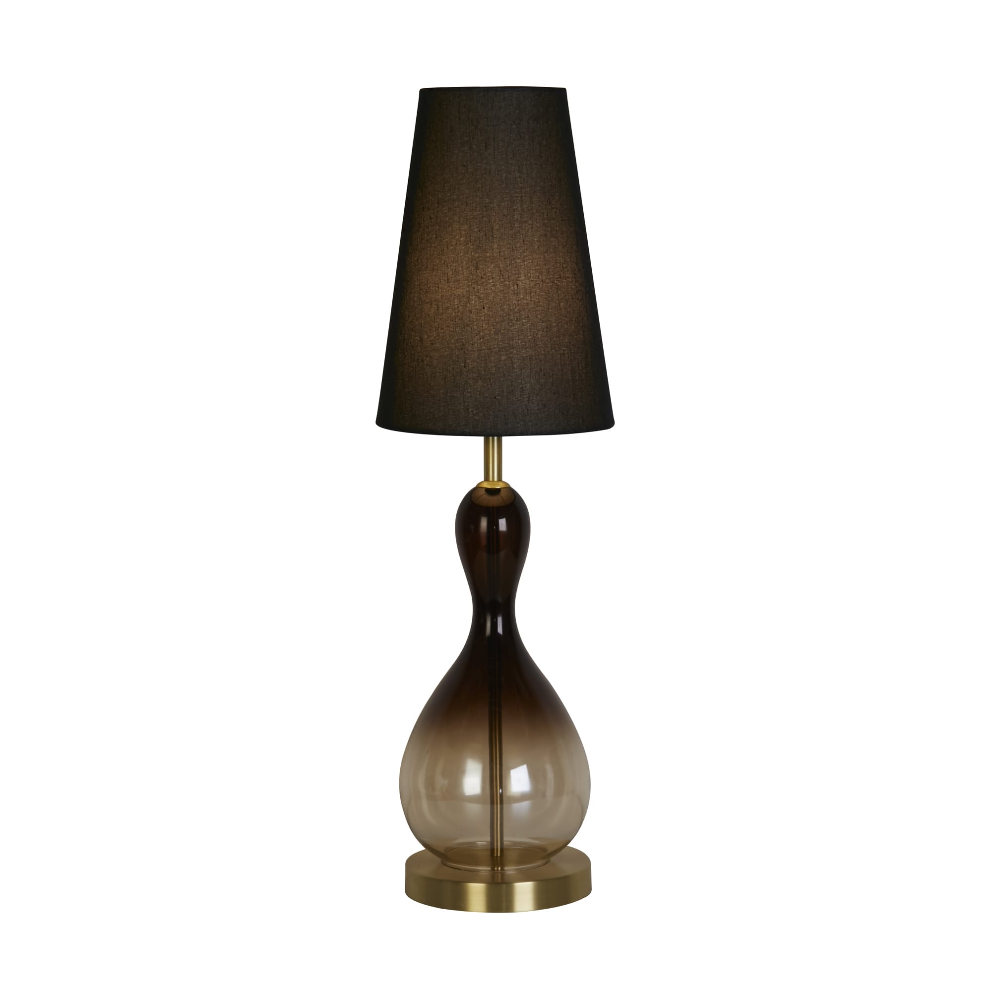 Marakesh 1Lt Table Lamp Satin Brass Metal Black Ombre Glass