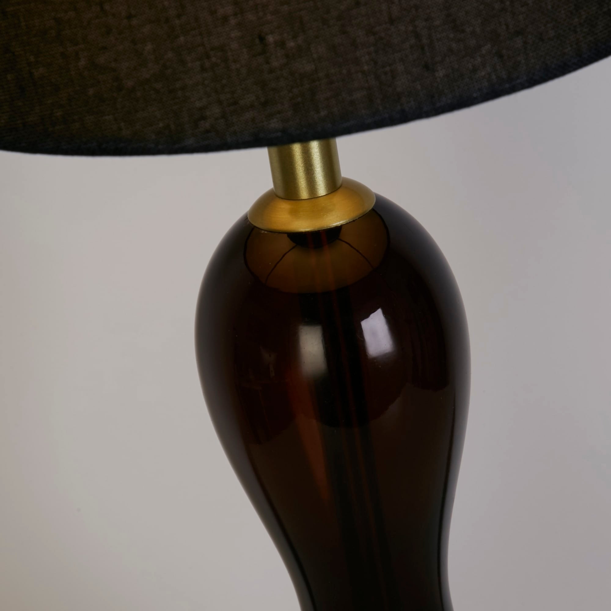 Marakesh 1Lt Table Lamp Satin Brass Metal Black Ombre Glass