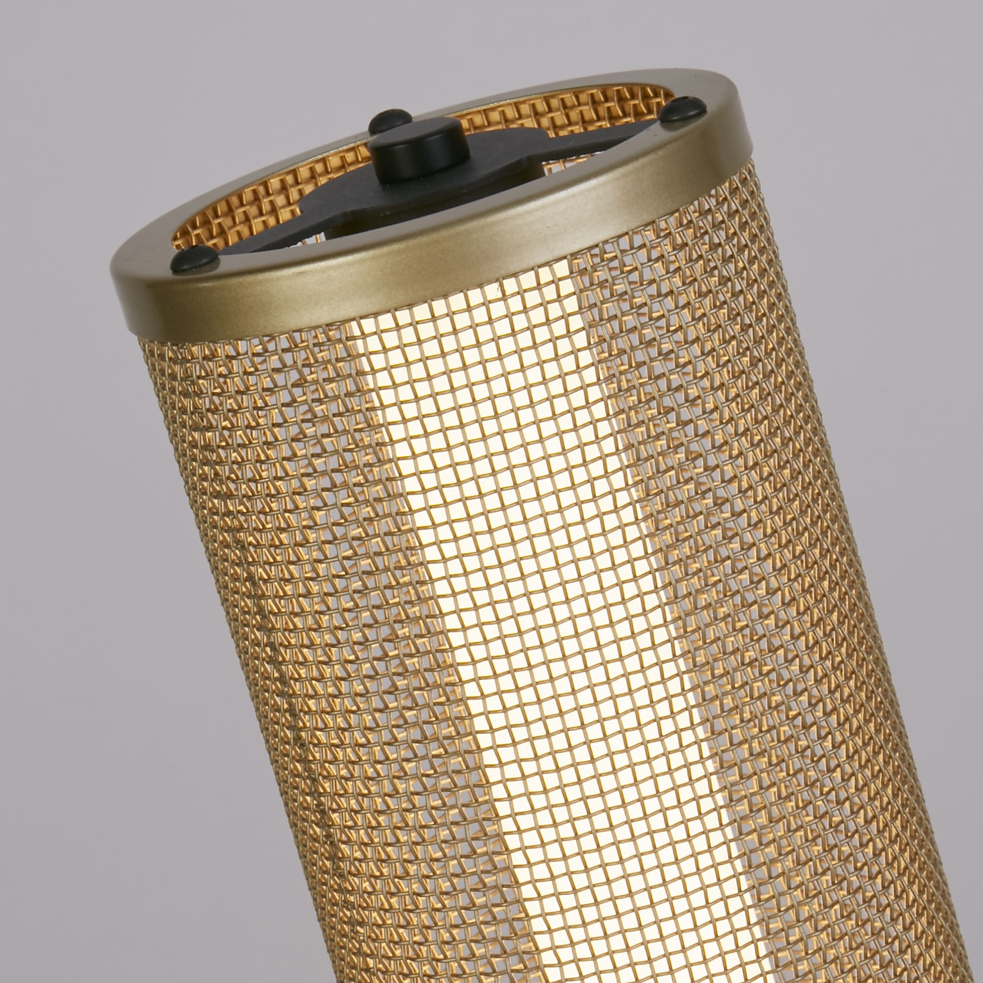 Thread LED Table Lamp, Gold Mesh and Matt Black