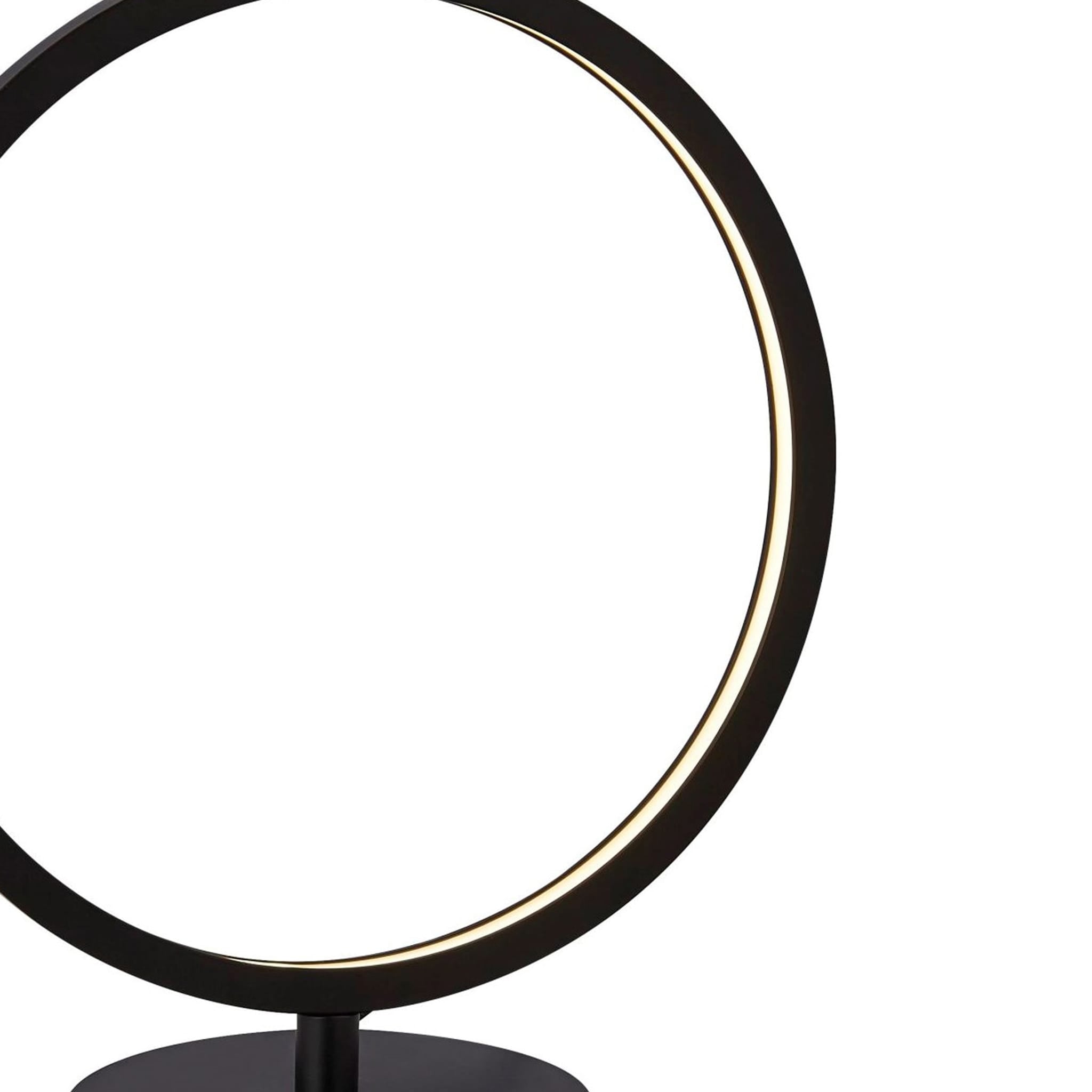 Cirque Ring Table Lamp - Black Metal & Opal Silicon