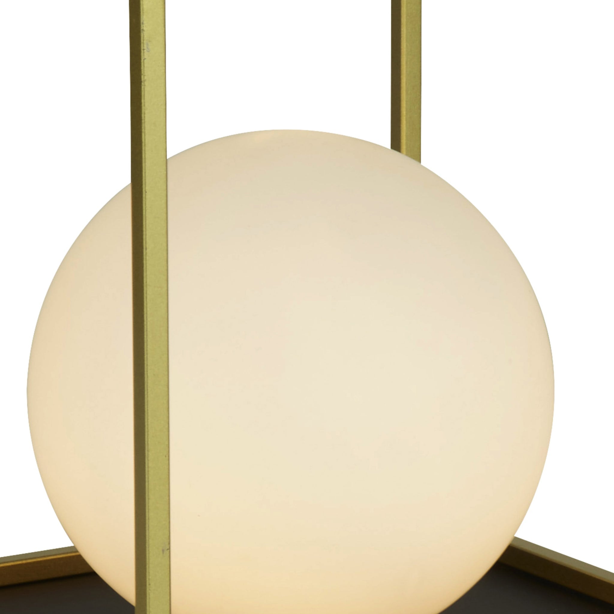 Block Table Lamp - Gold Metal & Opal Glass