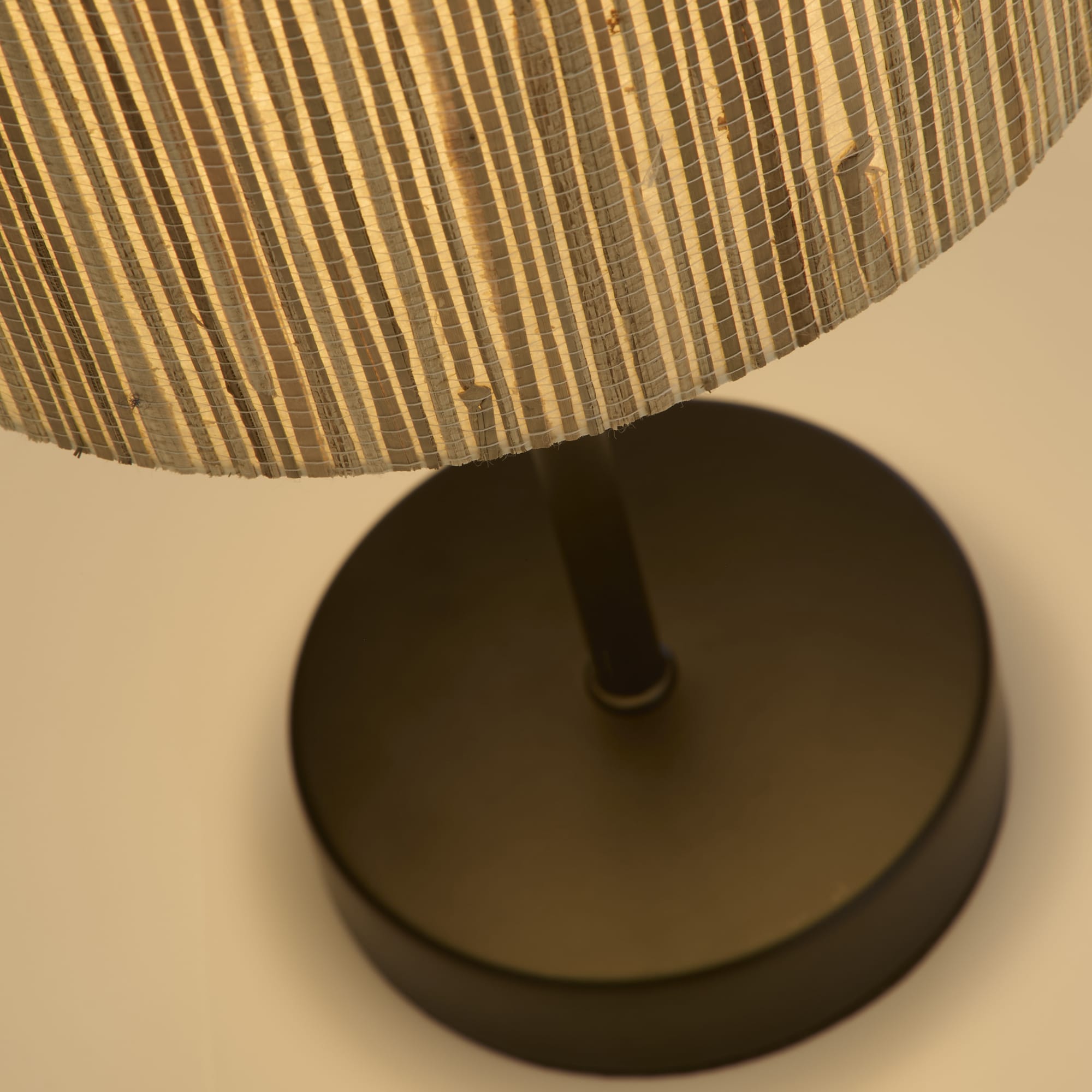 Meadow 1Lt Table Lamp, Natural Grass Shade and Black Metal