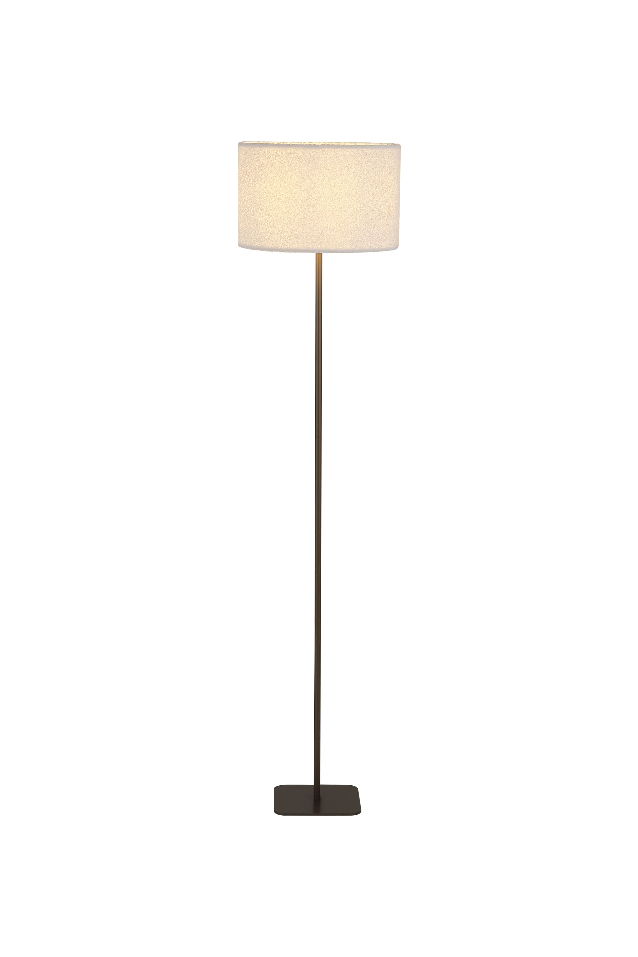 Chelsea 1Lt Floor Lamp, Latte Metal with Plush Shade