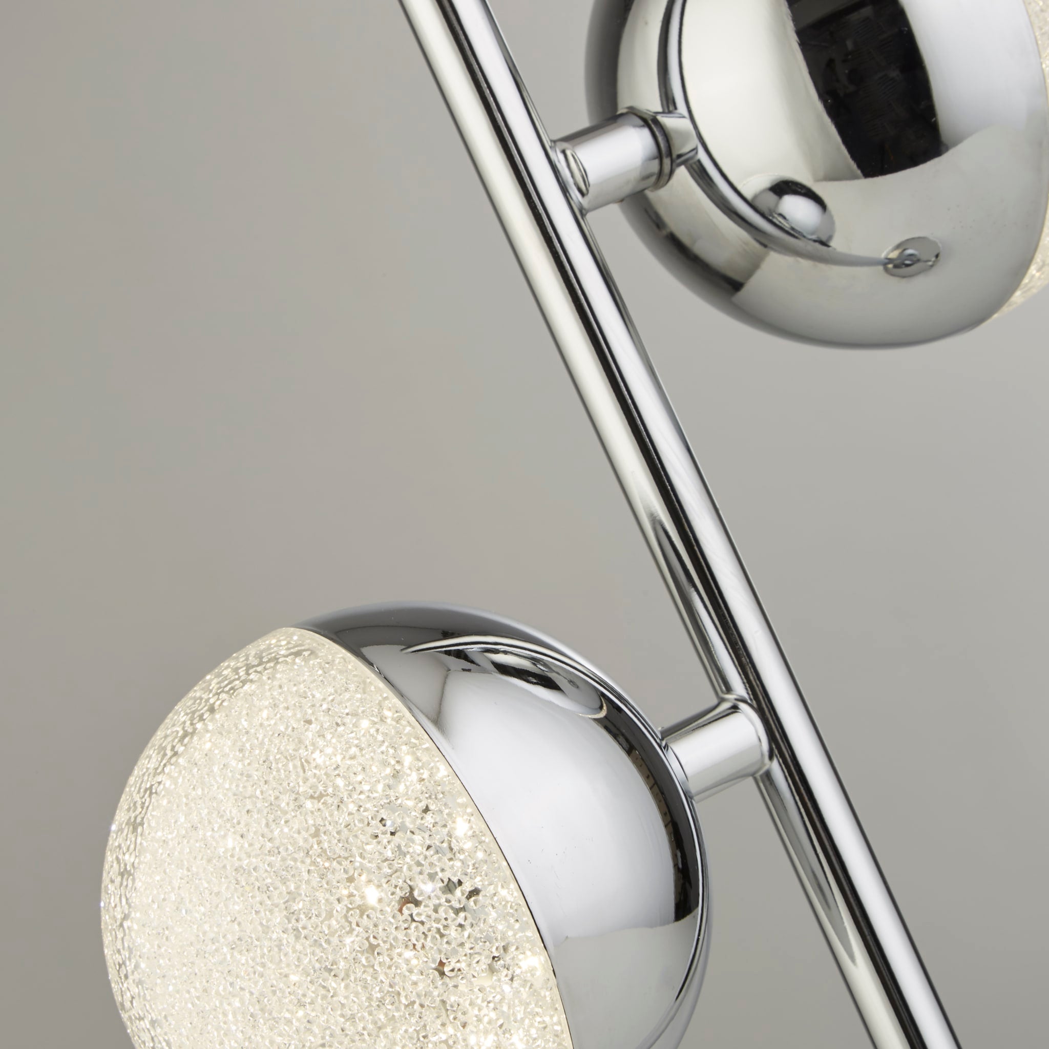 Marbles Table Lamp - Chrome Metal & Crystal Sand