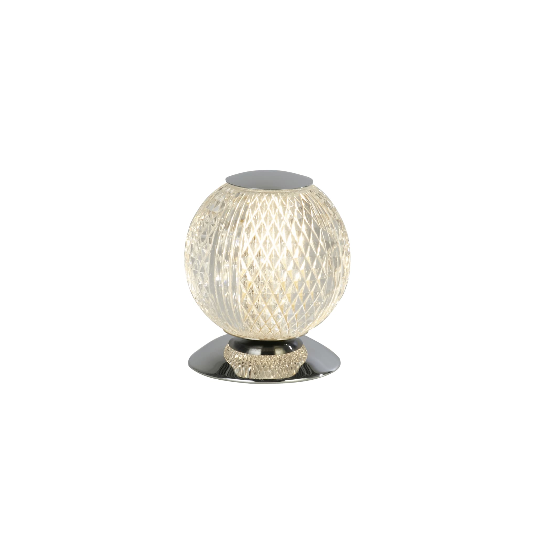 Allure Table Lamp, Chrome Metal & Clear Acrylic