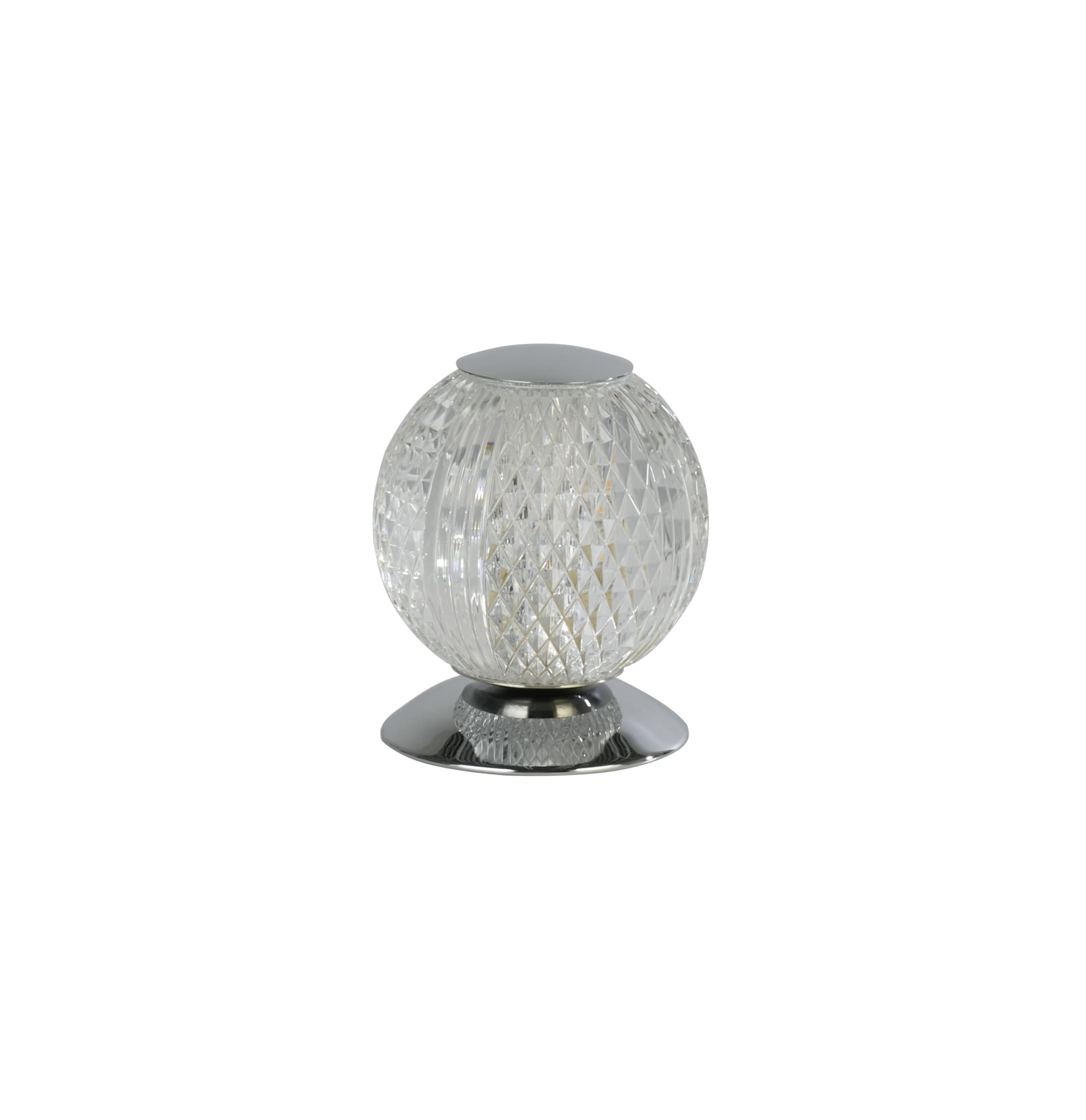 Allure Table Lamp, Chrome Metal & Clear Acrylic