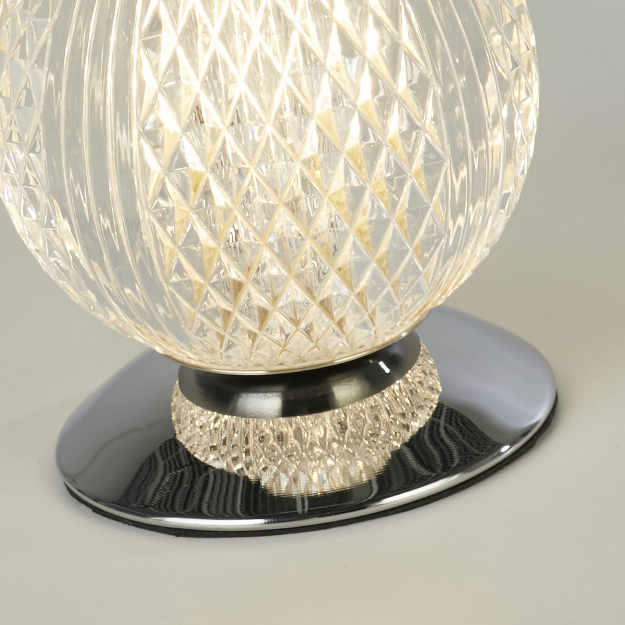 Allure Table Lamp, Chrome Metal & Clear Acrylic