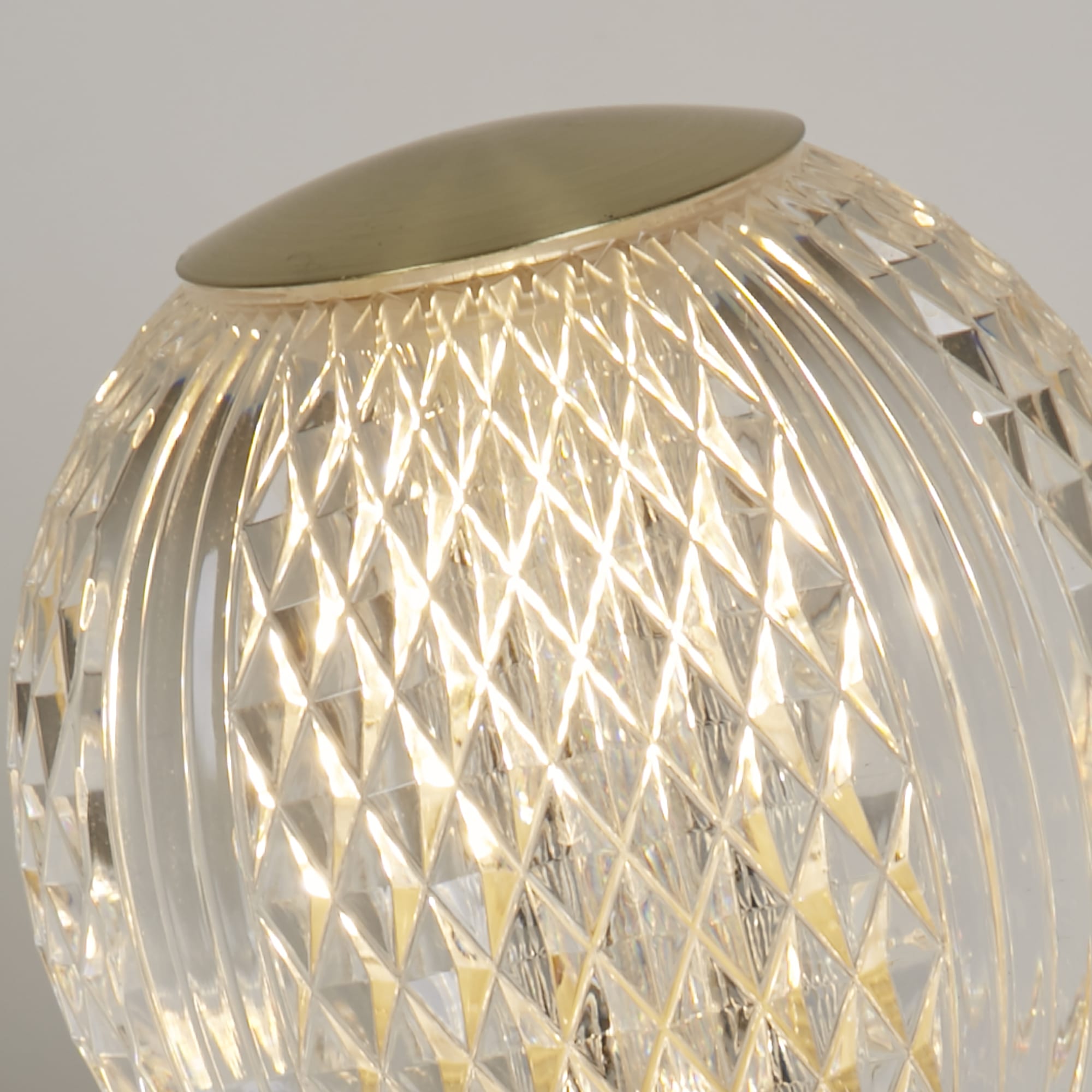 Allure Table Lamp, Satin Brass Metal & Clear Acrylic