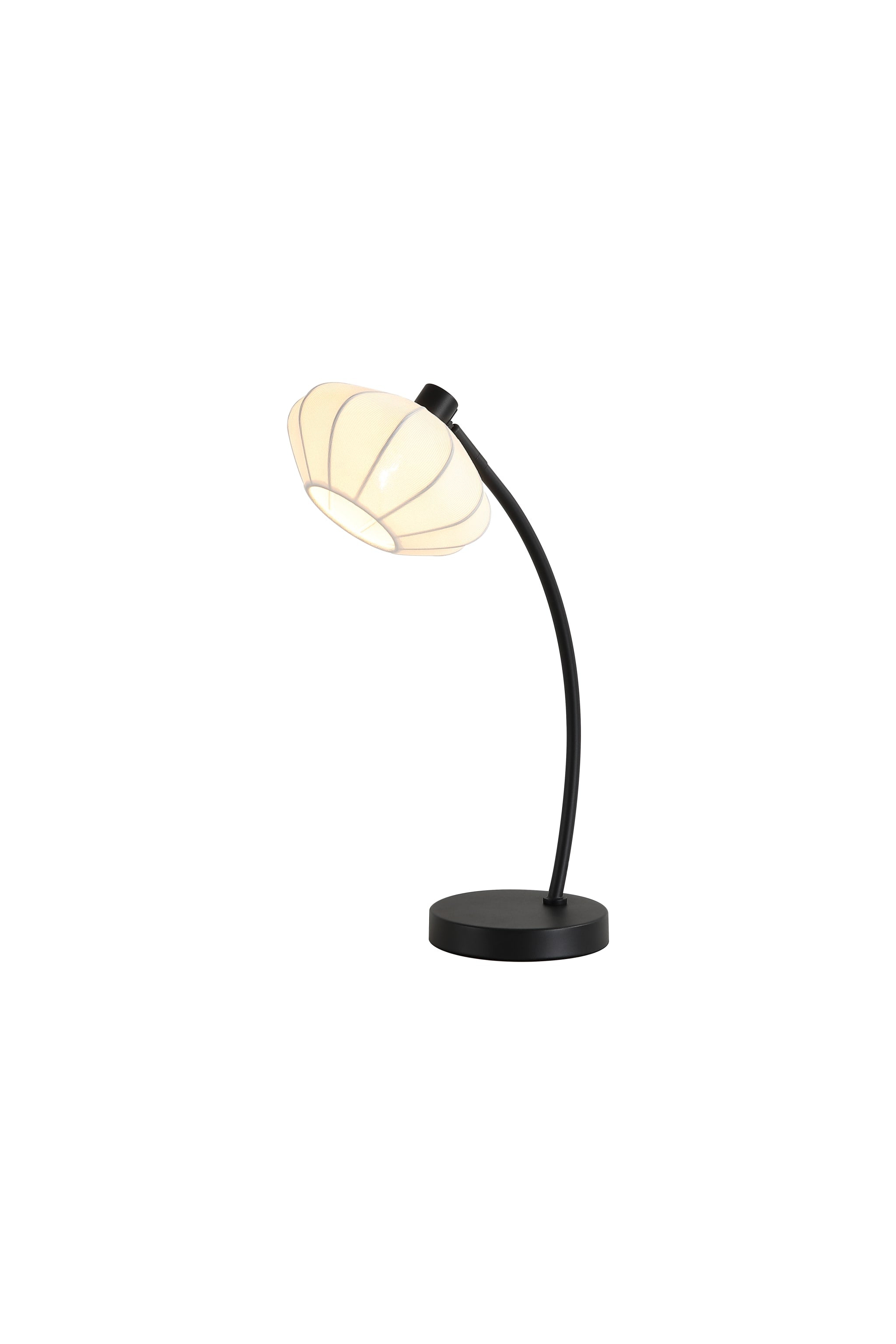 Radiant 1Lt Table Lamp, Black Metal with Soft Fabric Shade